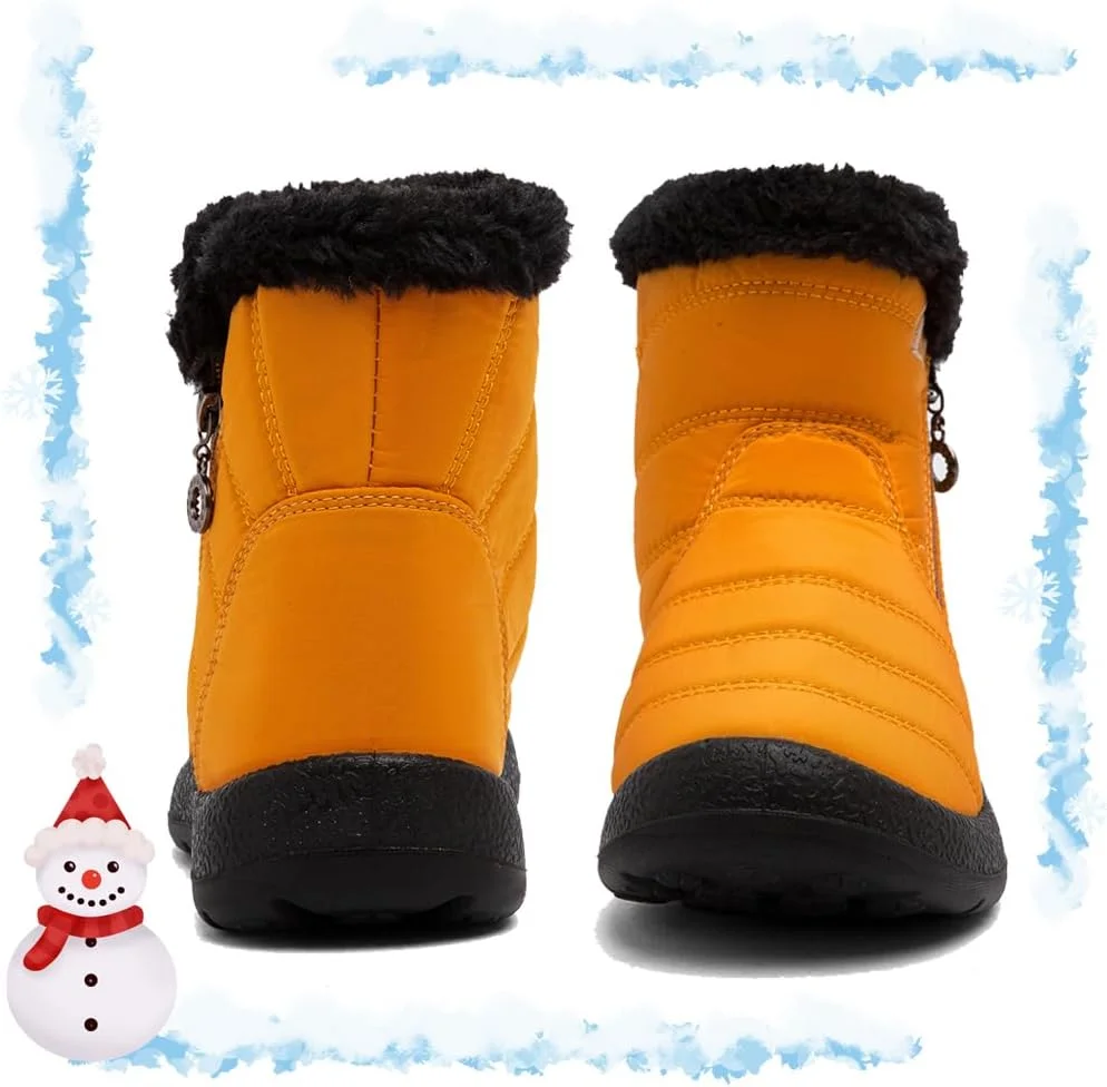 بوت های برفی کودکان GOGOUP، بوت های زمستانی ضد آب با آستر گرم، مناسب برای دختران و پسران، کفش های زمستانی ضد لغزش مناسب فضای باز