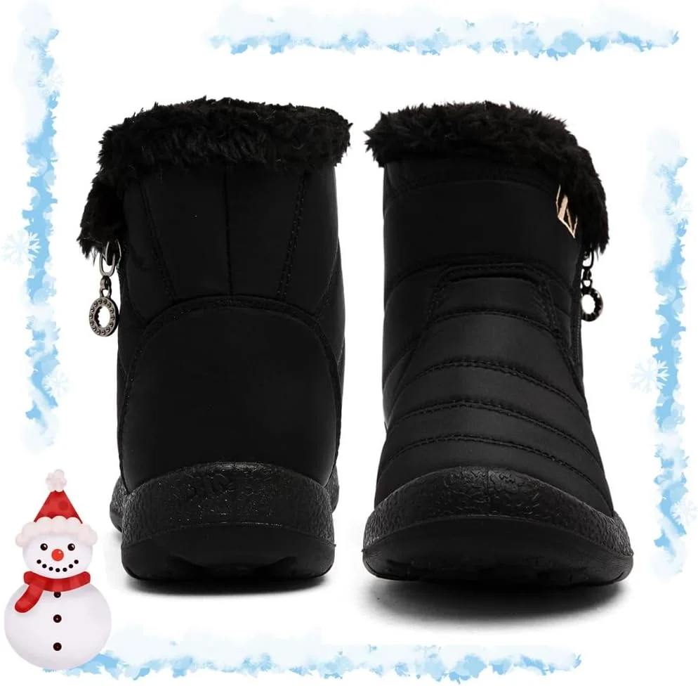 کفش های برفی بچگانه ضد آب، بوت های زمستانی گرم با آستر برای دختران و پسران، کفش های زمستانی ضد لغزش مناسب فضای باز