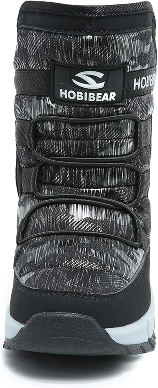 کفش زمستانی ضد آب و لغزش پسرانه و دخترانه گوبارون مناسب آب و هوای سرد (مشکی سایز 1-کودک 10)