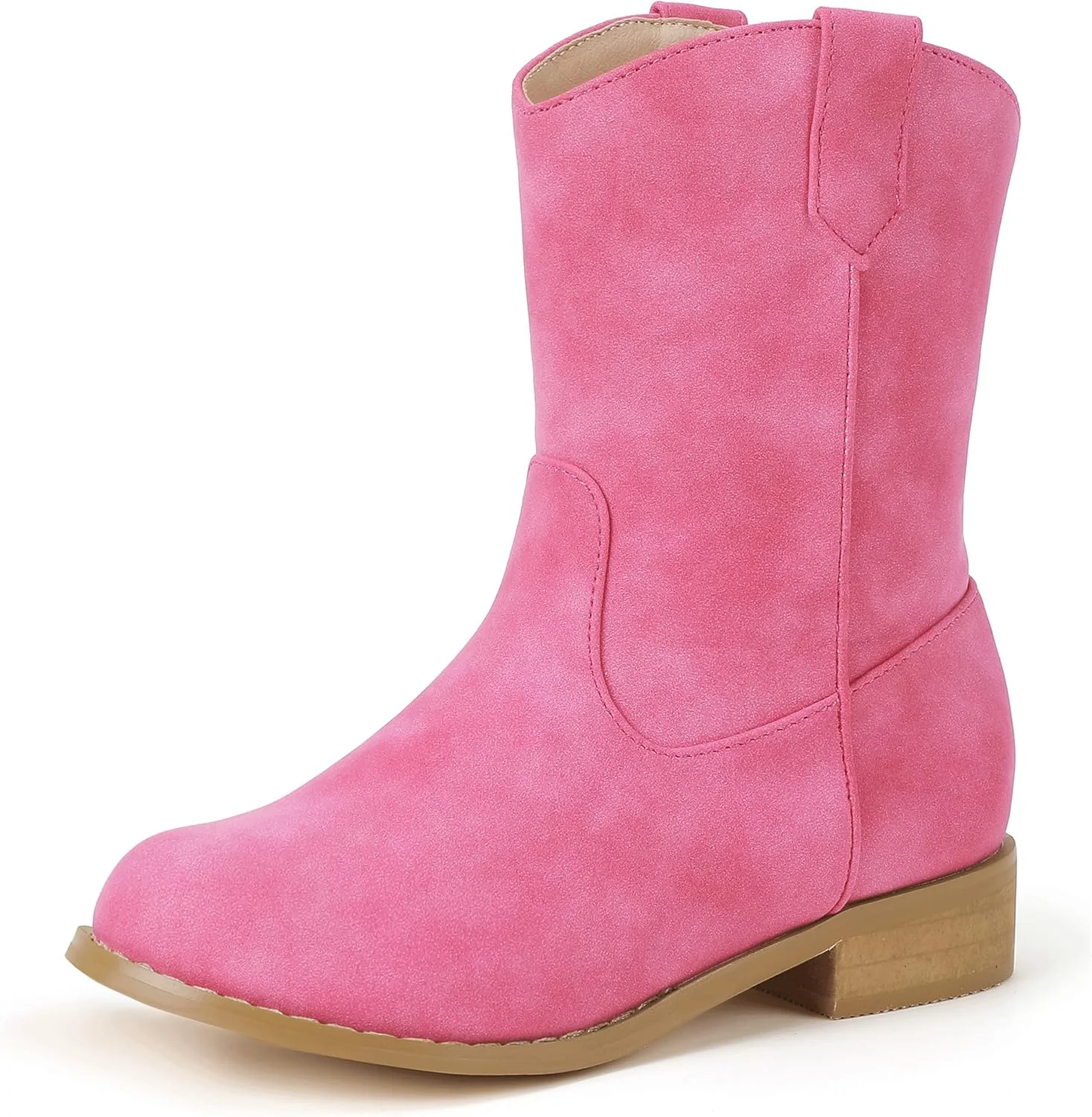 بوت های کابویی دخترانه Hehainom ساق میانی مدل وسترن پسرانه بوت کابویی مناسب کودکان نوپا و بچه های بزرگ کفش های سوارکاری با پنجه گرد