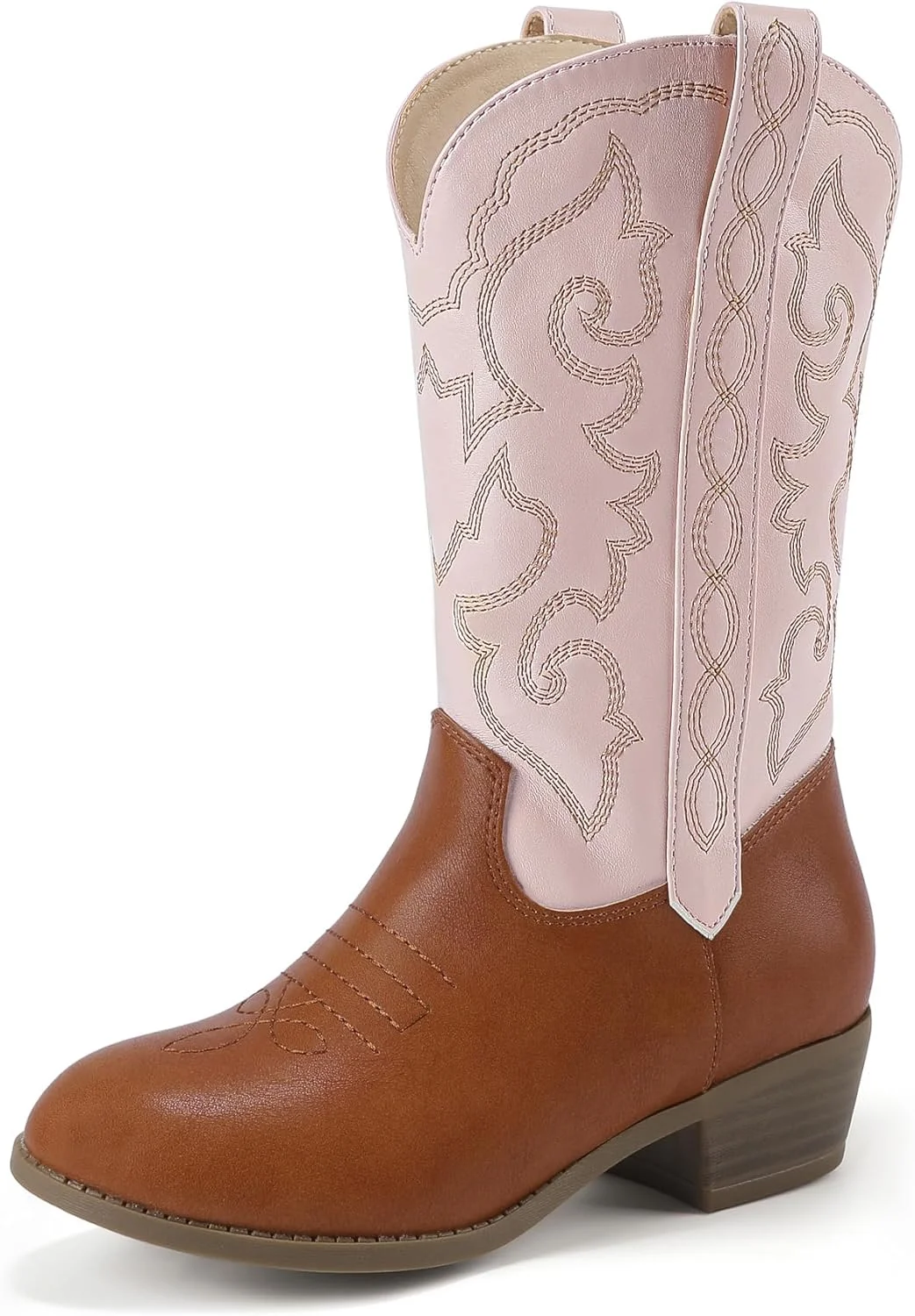 بوت های کابویی دخترانه هاینوم، مناسب کودکان نوپا، کودکان بزرگ و کوچک، بوت های دختر گاوچران ساق متوسط، پنجه گرد، مناسب مهمانی، تولد و اسب سواری به سبک وسترن