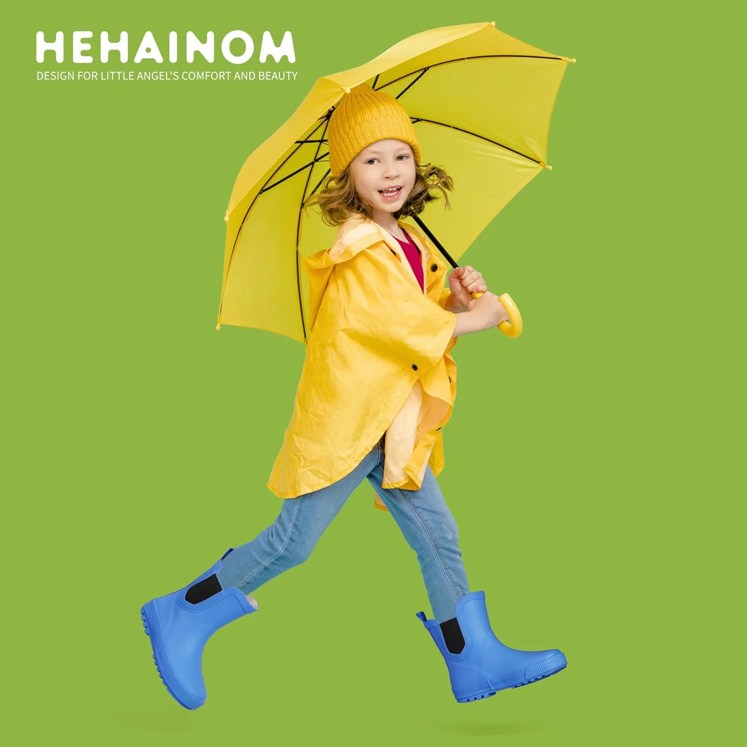 چکمه بارانی بچگانه Hehainom برای دختران و پسران، ضد آب، سبک و راحت