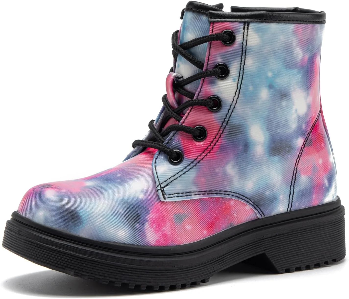 بوت دخترانه HIKLDK، بوت جنگی اکلیلی، ضد آب زمستانی، زیپ کناری، کفش پیاده روی بند دار برای کودکان نوپا