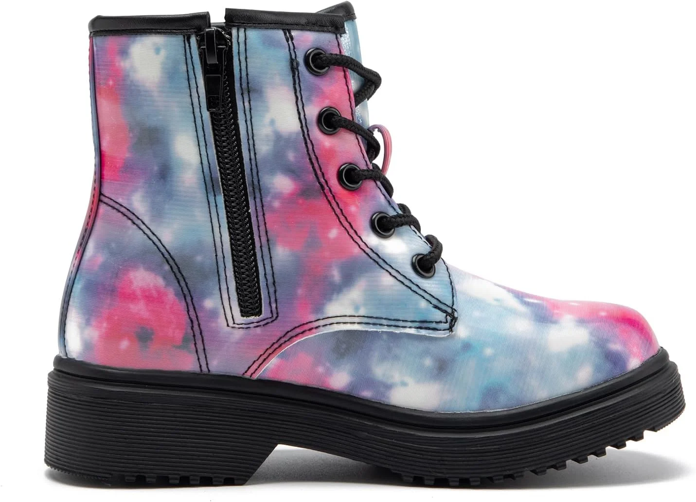 بوت دخترانه HIKLDK، بوت جنگی اکلیلی، ضد آب زمستانی، زیپ کناری، کفش پیاده روی بند دار برای کودکان نوپا