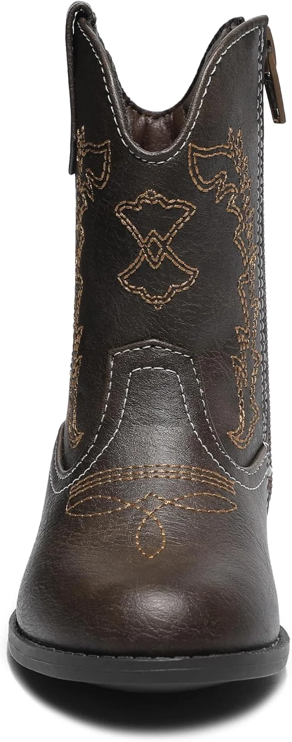 هوم هات چکمه های کابویی و گاودختری وسترن ساق میانه مناسب پسران و دختران (مناسب کودکان نوپا و بچه های کوچک)