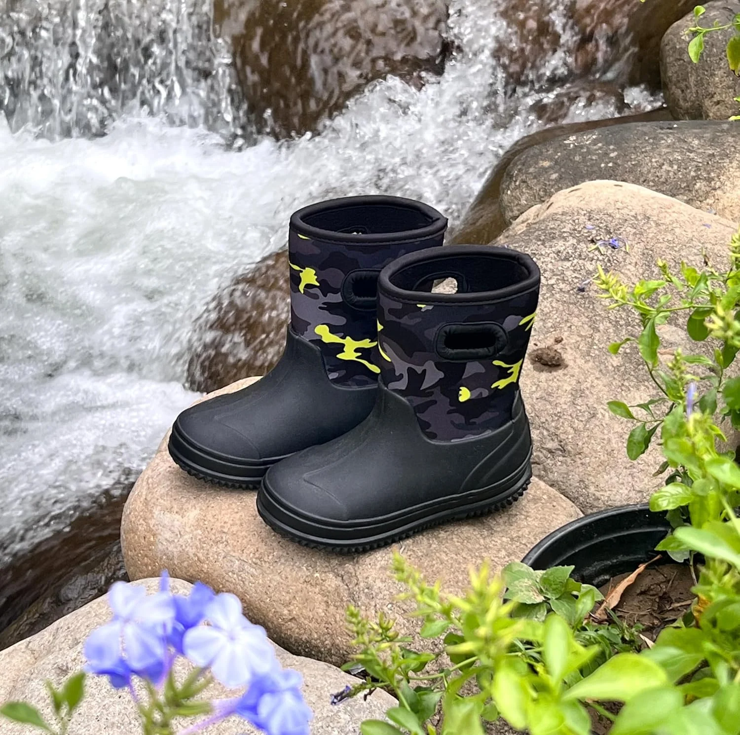 چکمه های بارانی نئوپرن گرم و ضد آب بچه گانه HugRain