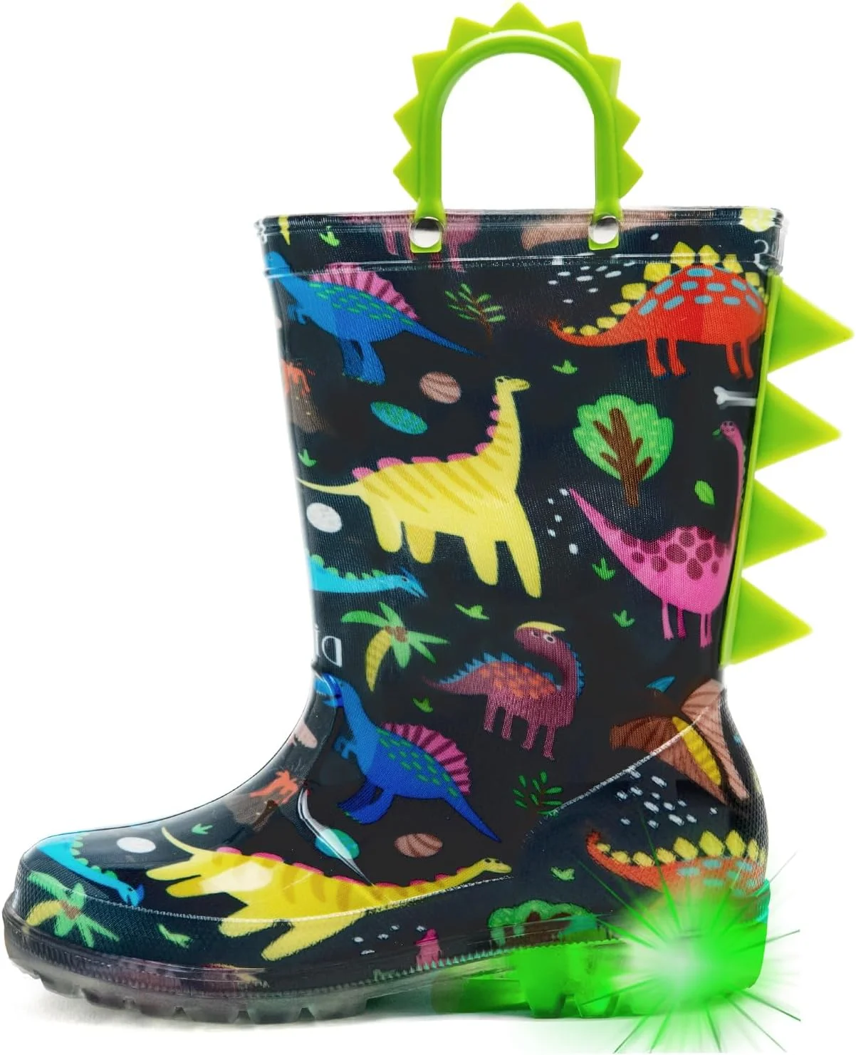 چکمه بارانی چراغ دار طرح دایناسور پسرانه