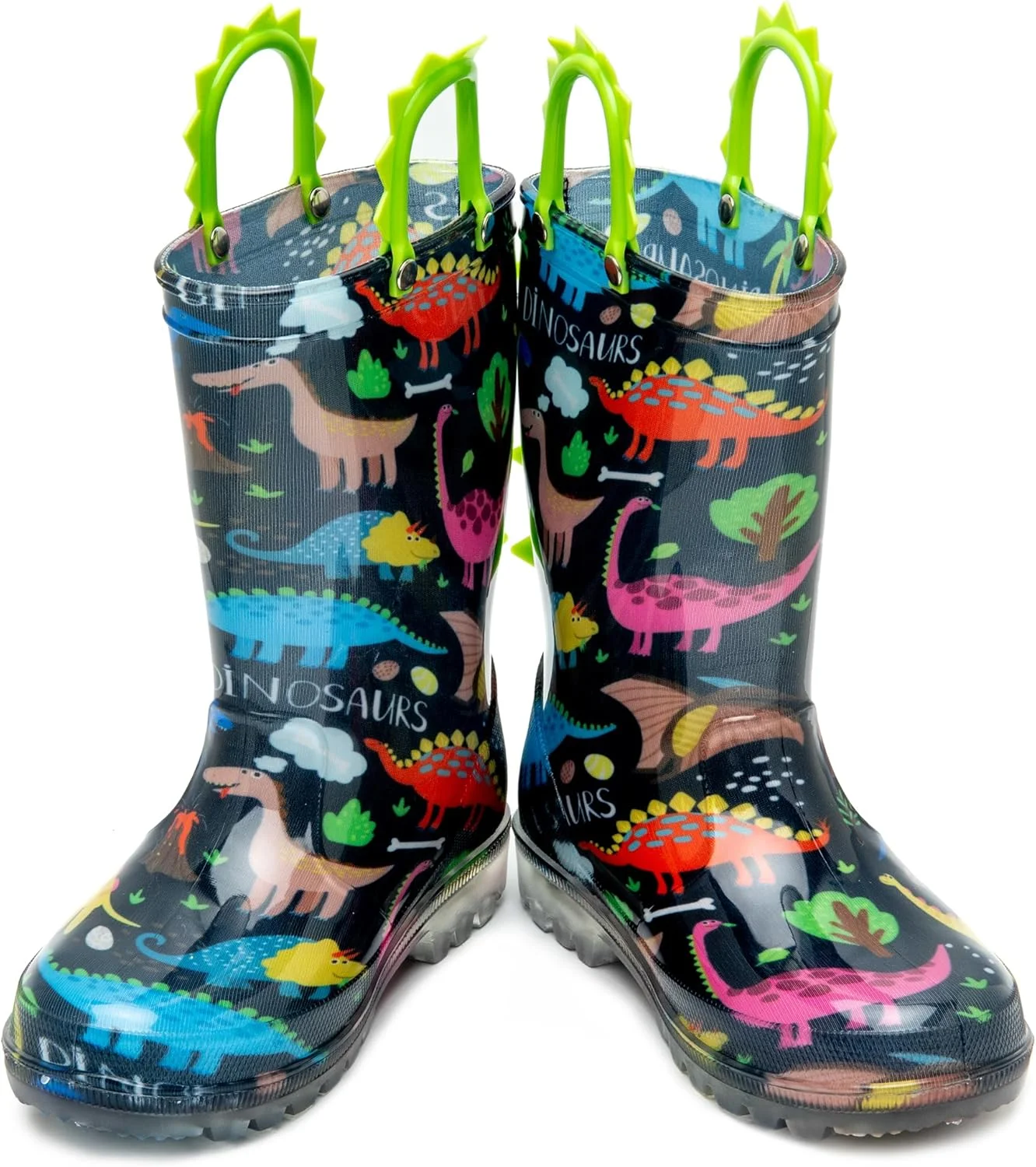 چکمه بارانی چراغ دار طرح دایناسور پسرانه