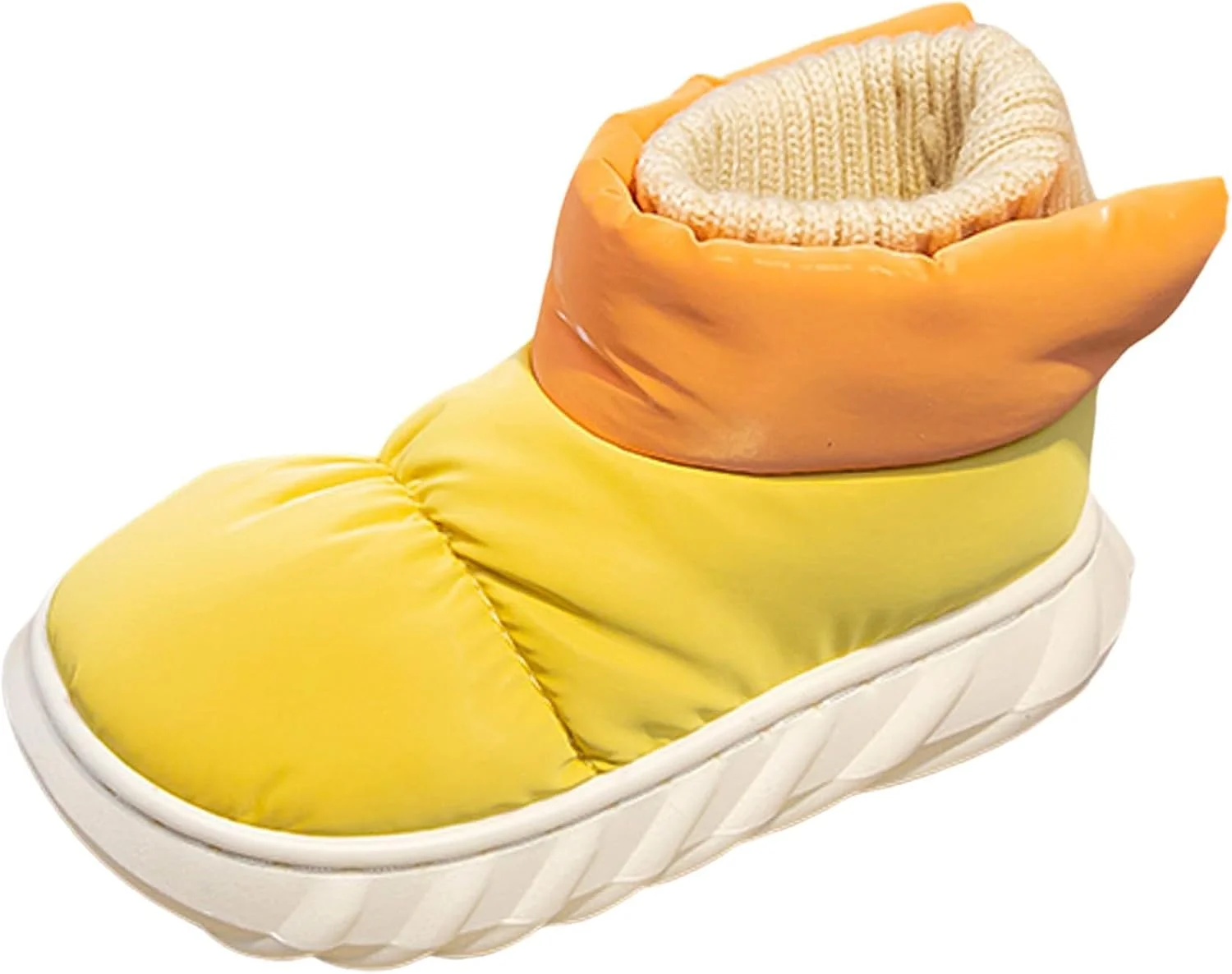 بوت های برفی گرم زمستانی خزدار ساق دار دخترانه پسرانه، کفش های پیاده روی ساق بلند (کودک نوپا/کودک کوچک/کودکان بزرگ)، زرد، سایز 9.5 کودک کوچک آمریکا