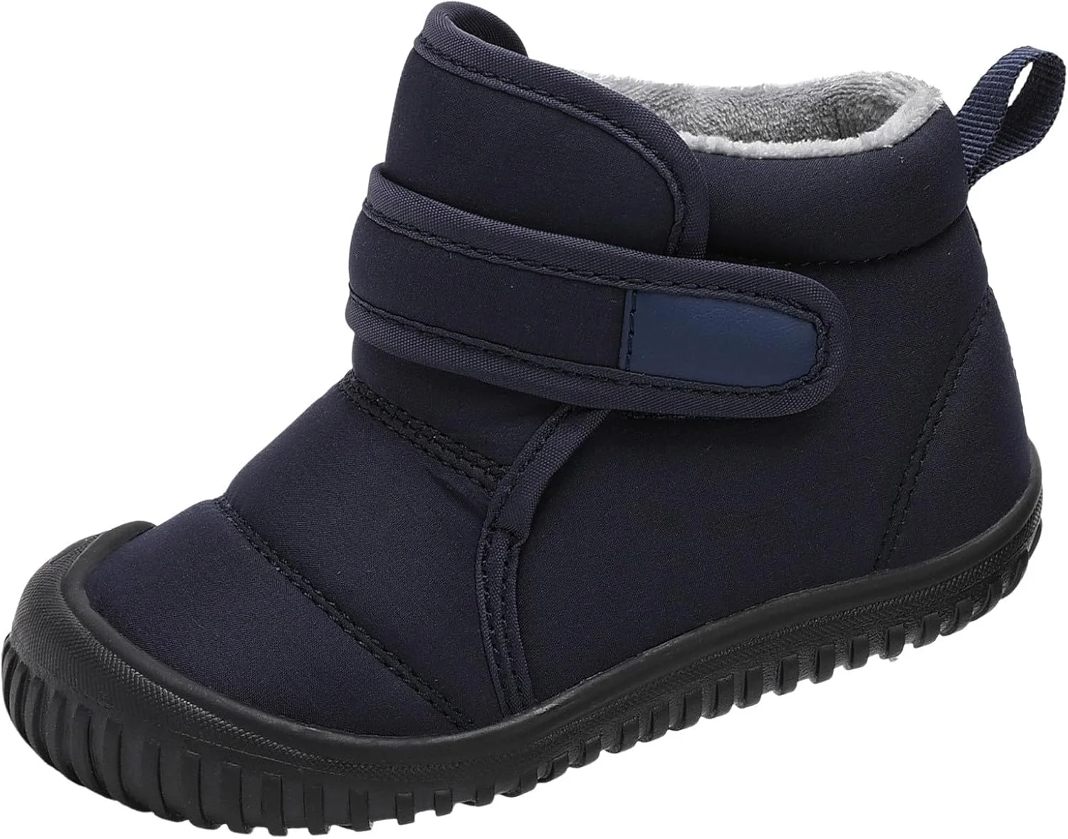 نیم بوت زمستانی پسرانه و دخترانه JEUROT، بوت های مچ پا با آستر خز مصنوعی، بوت های گرم کودکانه یونیسکس، کفش های پیاده روی ضد لغزش کودکان در فضای باز، آبی، سایز 10.5 کودکانه