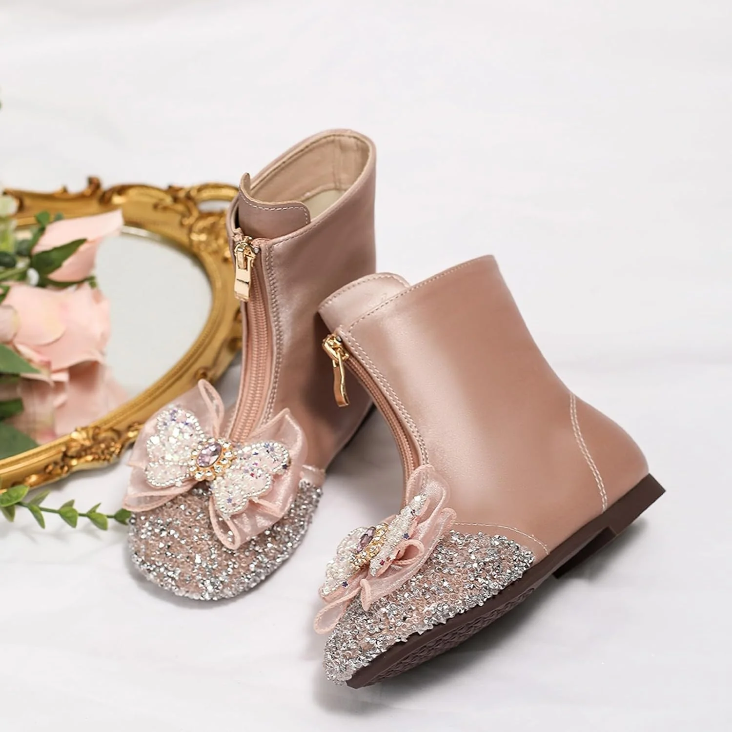 بوت های کوتاه مد روز دخترانه JEUROT، بوت های کوتاه و راحت با زیپ (کودک نوپا/کودک کوچک/کودک بزرگ)