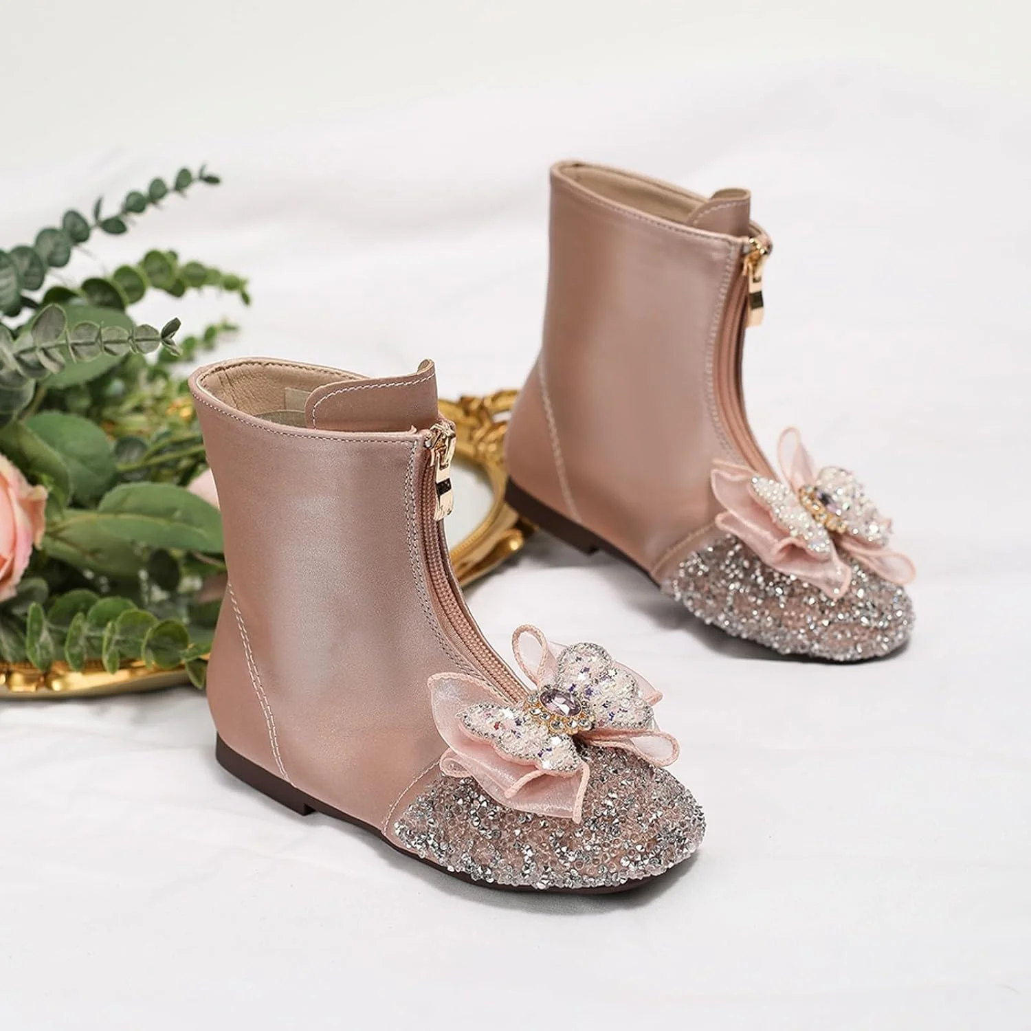 بوت های کوتاه مد روز دخترانه JEUROT، بوت های کوتاه و راحت با زیپ (کودک نوپا/کودک کوچک/کودک بزرگ)