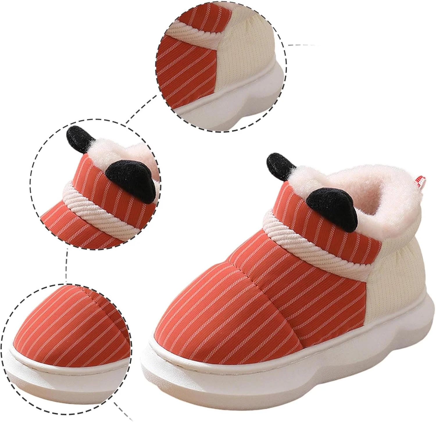 نیم بوت ساق دار بچگانه یونیسکس JEUROT، کفش های گرم زمستانی خزدار و راحتی مناسب خانه