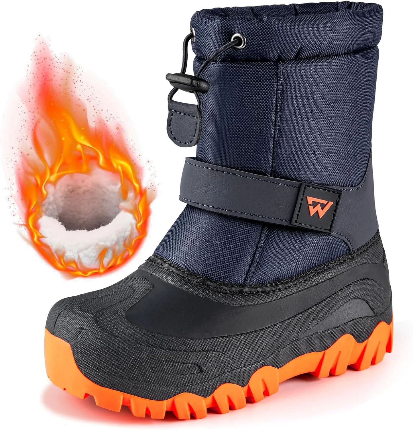 بوت های برفی لَکوار برای پسران بچه گانه، زمستانی گرم، ضد آب، عایق شده، با آستر پشمی، مناسب برای بچه های بزرگ، بوت های پیاده روی کودک در فضای باز