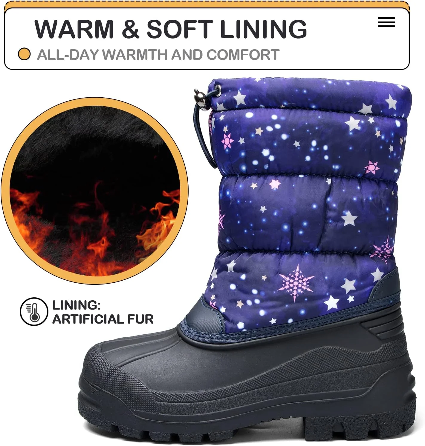 بوت های برفی بچه گانه K KomForme برای پسران و دختران، بوت های زمستانی ضد آب با آستر خزدار (مناسب کودکان نوپا/کودکان کوچک/کودکان بزرگ) بوت های برفی بچه گانه K KomForme برای پسران و دختران، بوت های زمستانی ضد آب با آستر خزدار (مناسب کودکان نوپا/کودکان کوچک/کودکان بزرگ)