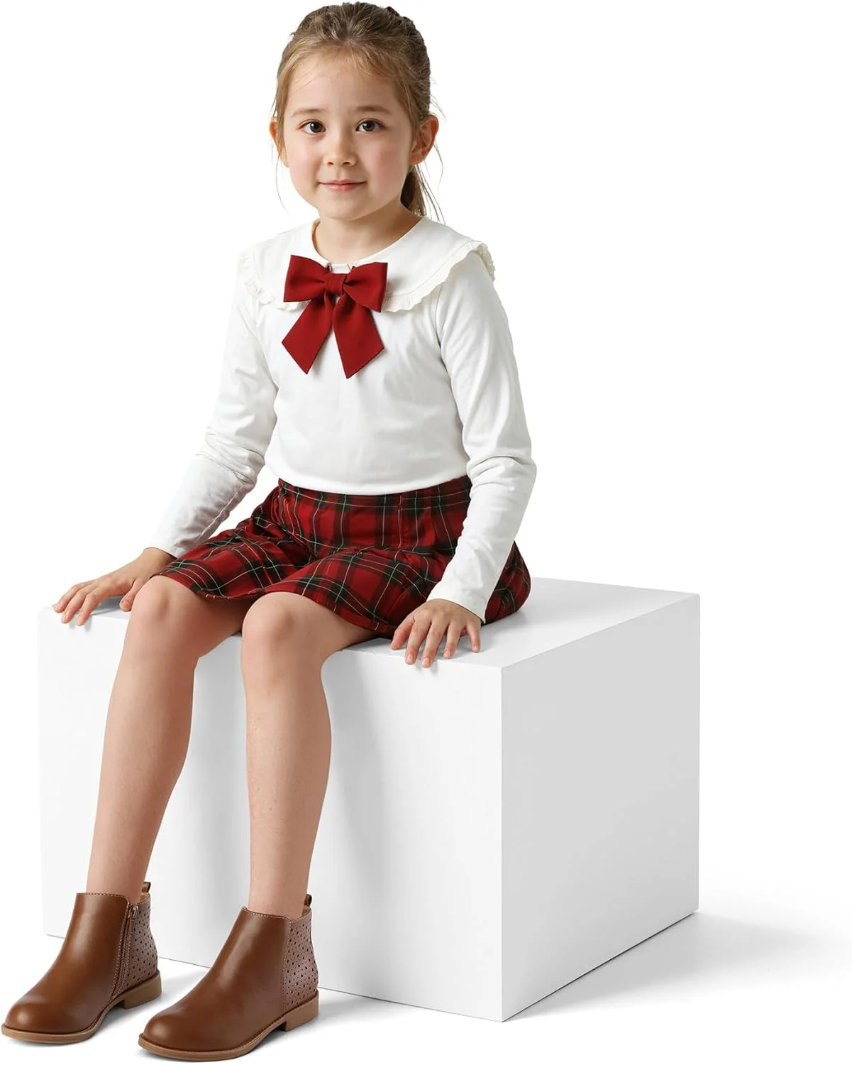 نیم بوت دخترانه مدل K KomForme، پاشنه کوتاه، دارای زیپ در بغل، مناسب برای کودکان نوپا، کودکان کوچک و کودکان بزرگ