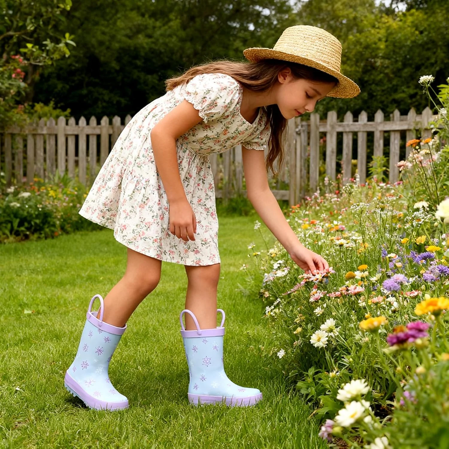 چکمه بارانی کودکانه LANCDON برای پسران و دختران، چکمه های بارانی لاستیکی ضد آب با دستگیره های آسان