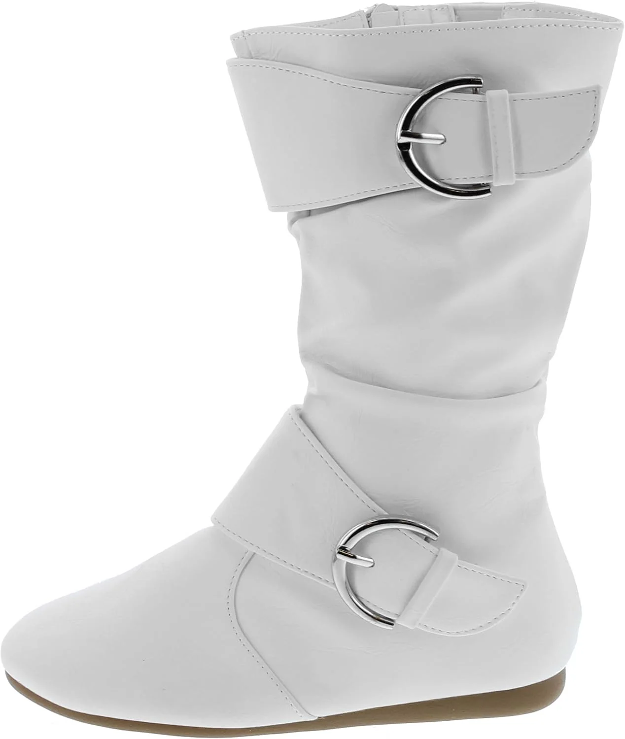 بوت ساق متوسط دخترانه Link Klein-80K، چرم مصنوعی، دو سگک، زیپ و پاشنه تخت بوت ساق متوسط دخترانه Link Klein-80K، چرم مصنوعی، دو سگک، زیپ و پاشنه تخت