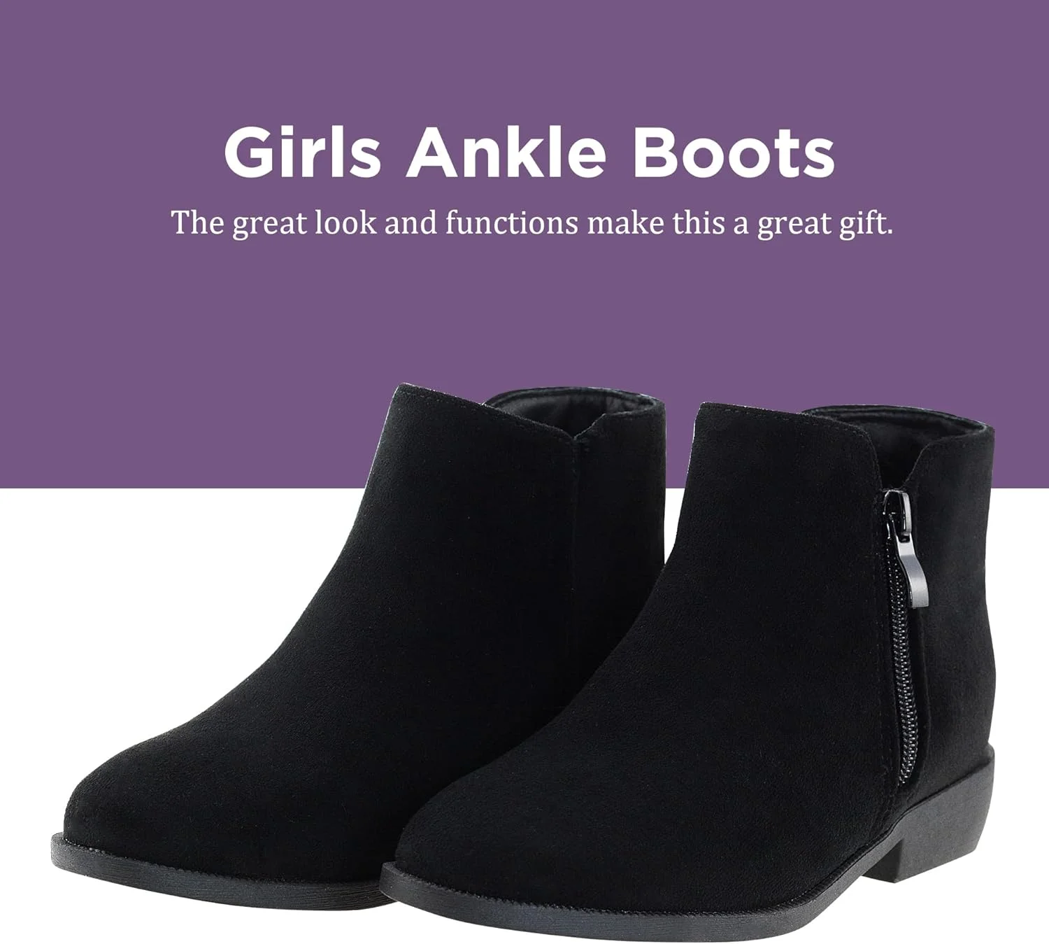 بوت های ساق کوتاه دخترانه LseLom پاشنه کوتاه زیپ دار مناسب پاییز و زمستان، کفش های بیرونی برای کودکان کوچک و بزرگ