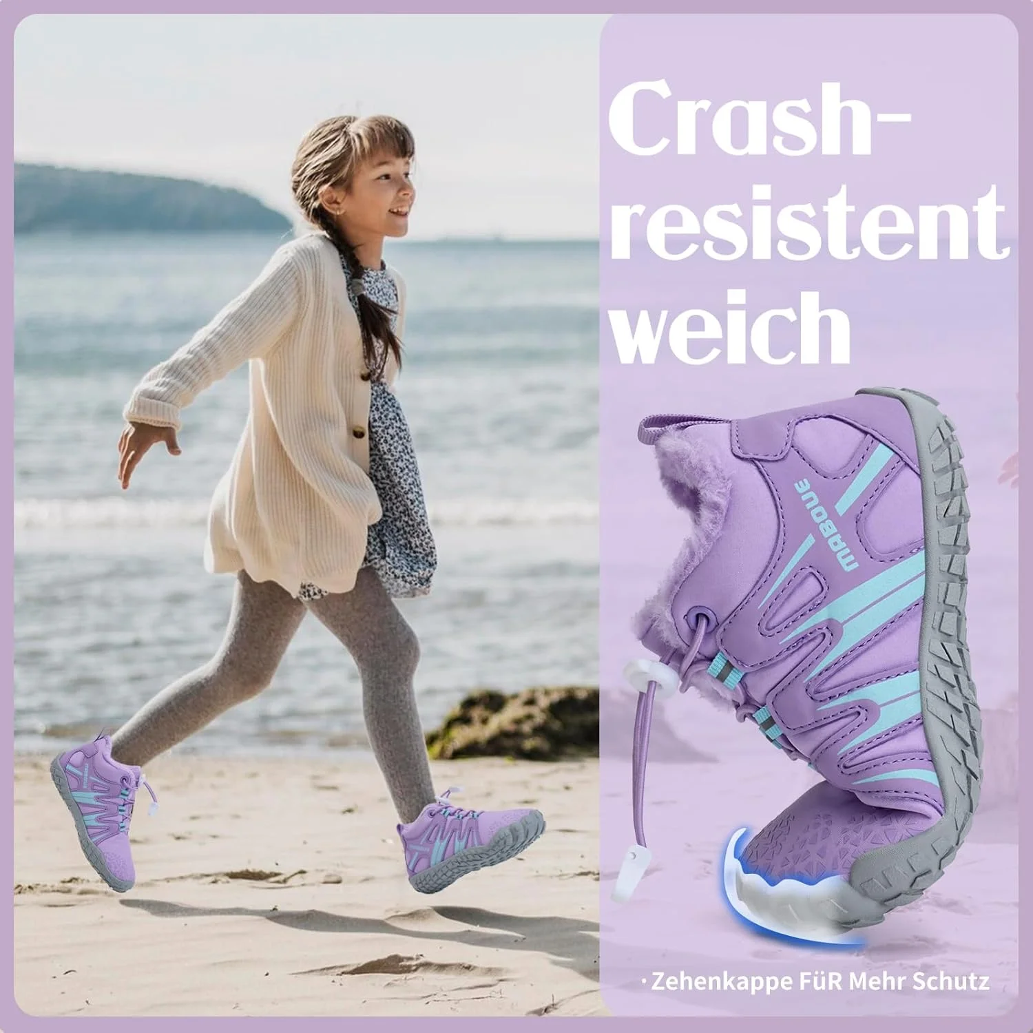 کفش‌های زمستانی بچگانه Mabove، مناسب پسران و دختران، گرم، سبک و ضد لغزش، سایز 26-36