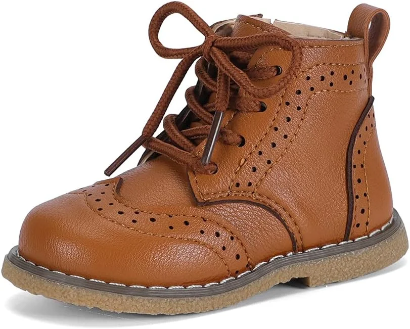 بوت های ساق دار پسرانه و دخترانه MASOCIO، کفش های بند دار مدرسه ای بچه گانه (مناسب کودکان نوپا/بچه های کوچک)، مشکی، سایز 5 بوت های ساق دار پسرانه و دخترانه MASOCIO، کفش های بند دار مدرسه ای بچه گانه (مناسب کودکان نوپا/بچه های کوچک)، مشکی، سایز 5