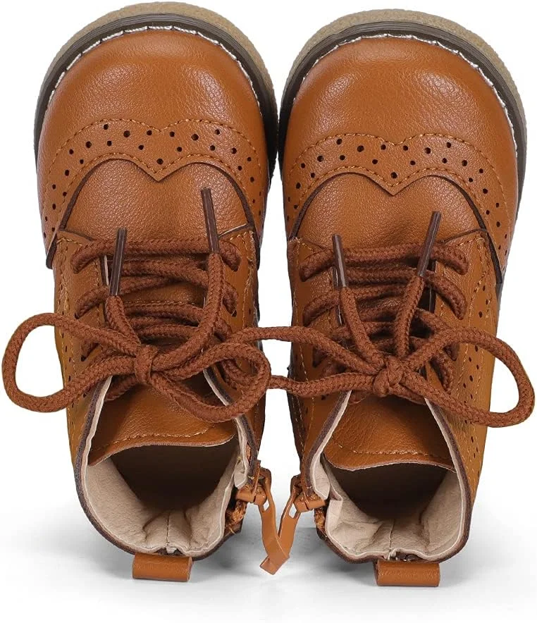 بوت های ساق دار پسرانه و دخترانه MASOCIO، کفش های بند دار مدرسه ای بچه گانه (مناسب کودکان نوپا/بچه های کوچک)، مشکی، سایز 5