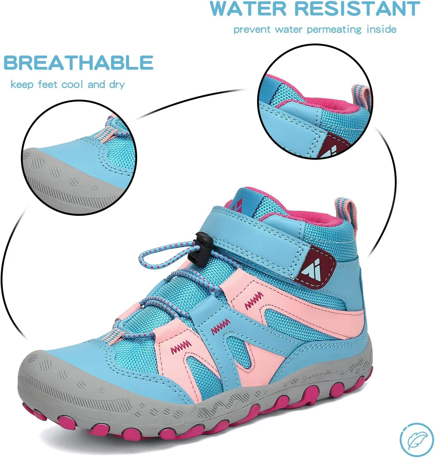 کفش های کوهنوردی ضد آب کودکان میشانشا، کفش های ورزشی مچ پا برای ماجراجویی در فضای باز، ضد لغزش و ضد ضربه برای پسران و دختران