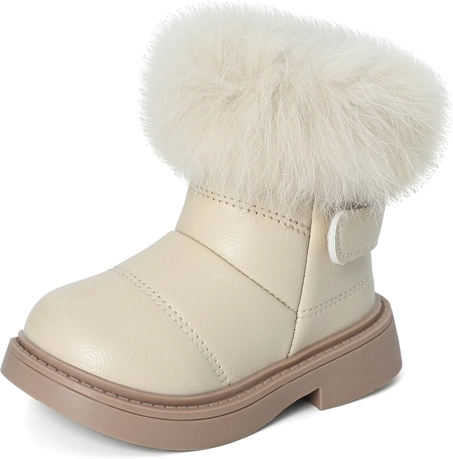 بوت های برفی دخترانه MK MATT KEELY، کفش های زمستانی ضد آب، بوت های چرمی PU با زیره لاستیکی ضد لغزش