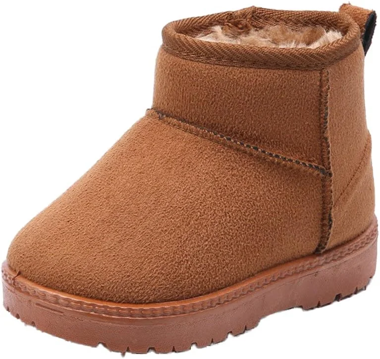 MK MATT KEELY بوت های زمستانی پسرانه دخترانه کفش های نرم و گرم کودک نوپا چکمه های برفی مشکی (کودک نوپا/کودک کوچک)، خاکی، سایز 13 کودک کوچک