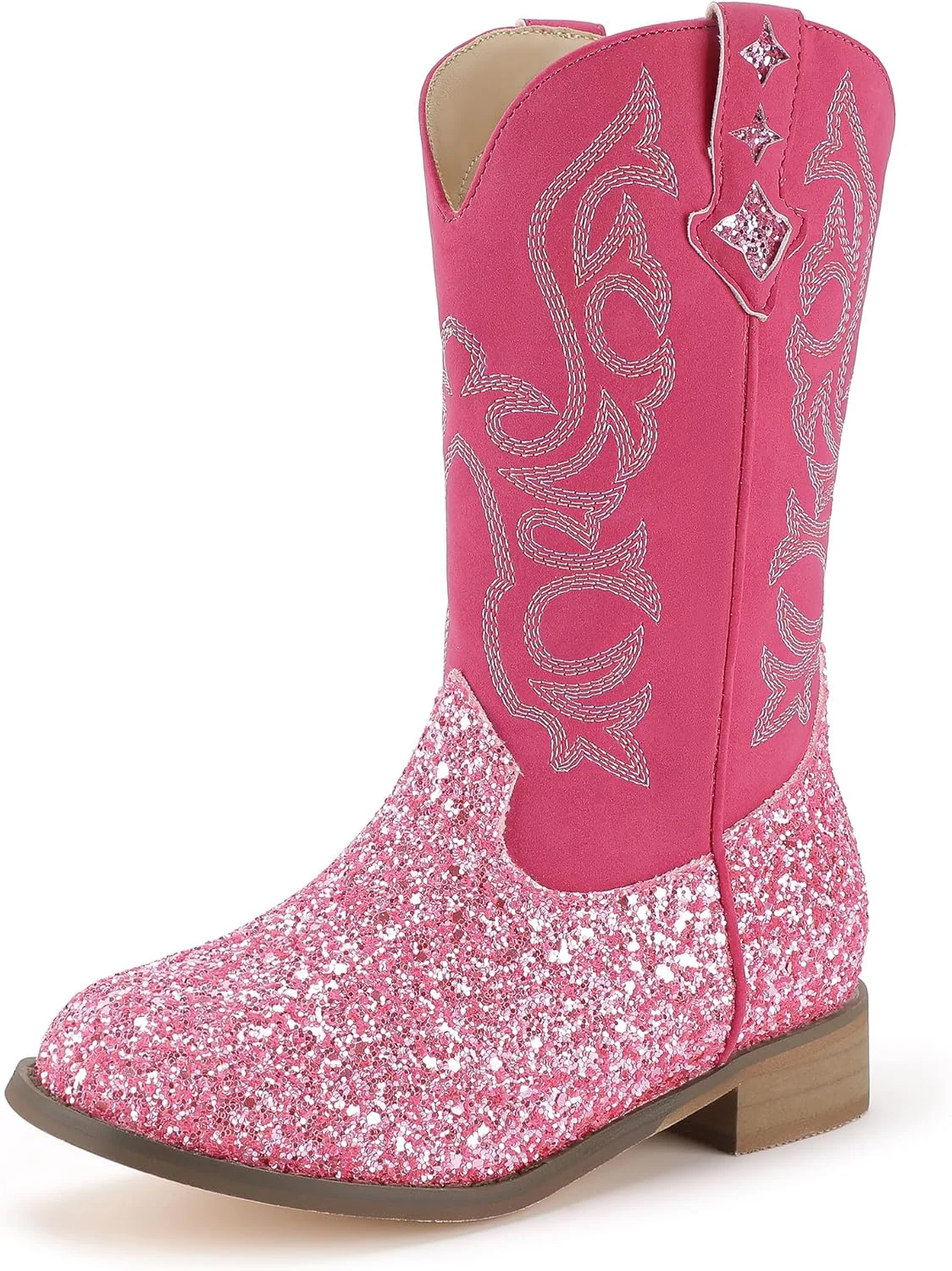 پوتین های دخترانه مدل کابویی، مناسب کودکان و خردسالان، نوک گرد، ساق متوسط، مناسب سوارکاری