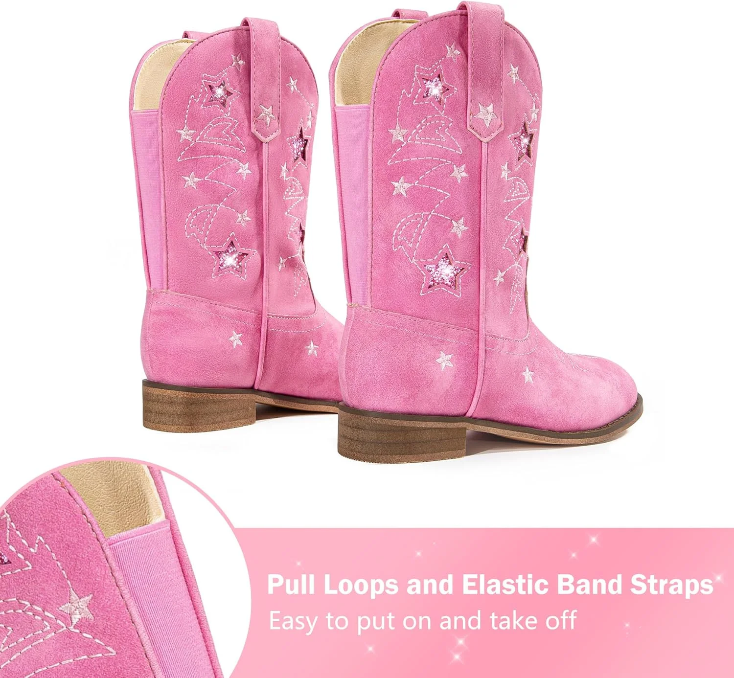 کفش های کابویی دخترانه پاروسو، کفش های سواری، چکمه های وسترن برای بچه ها، چکمه های ساق میانی ستاره دار، چکمه های کابویی برای پسران، مهمانی تولد، عروسی