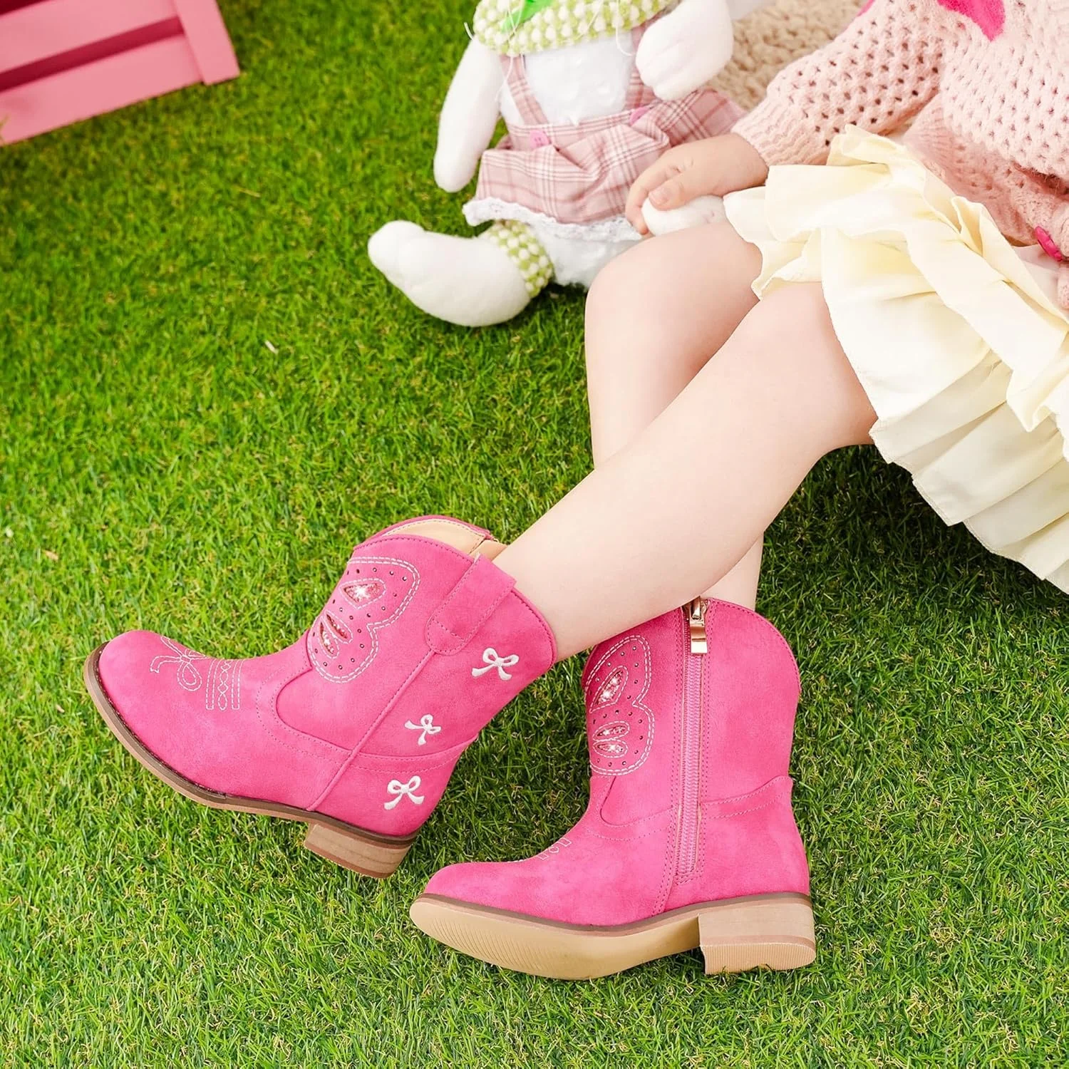 نیم بوت دخترانه و پسرانه کودکانه طرح حیوانات، زیپ دار، مناسب سوارکاری و مهمانی تولد