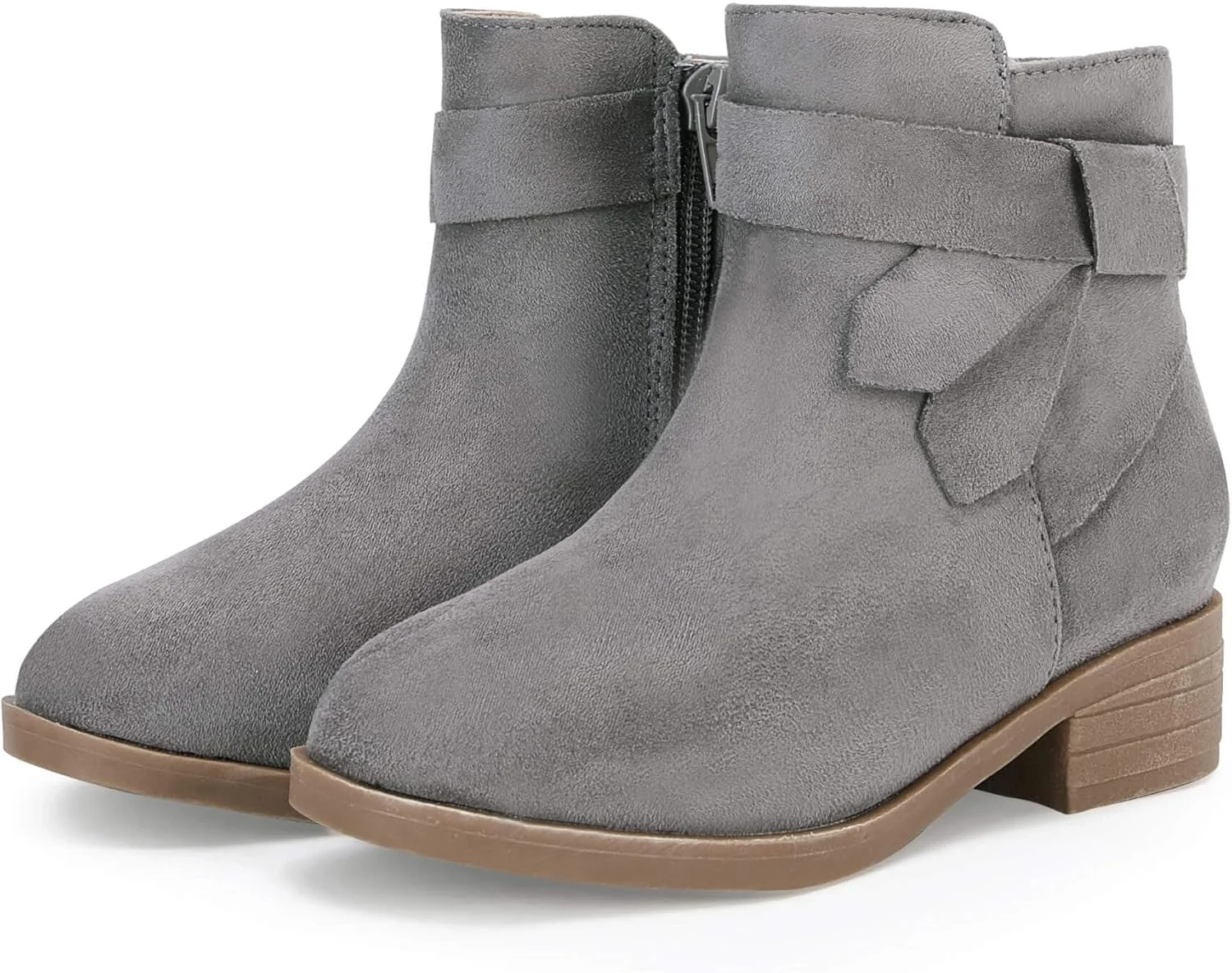 پای‌پای‌بای بوت‌های ساق‌دار گره‌ای دخترانه، بوت‌های چلسی پاشنه کوتاه و ضخیم، کفش‌های زمستانی زیپ‌دار