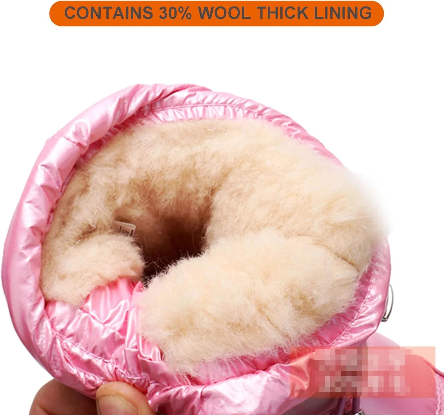 بوت های برفی بچه گانه، کفش های پنبه ای گرم زمستانی پرنسسی دخترانه، آستر خز ضخیم شده والد-فرزندی، زیپ جانبی، ساق بلند، ضد آب، بوت های پیاده روی ضد لغزش