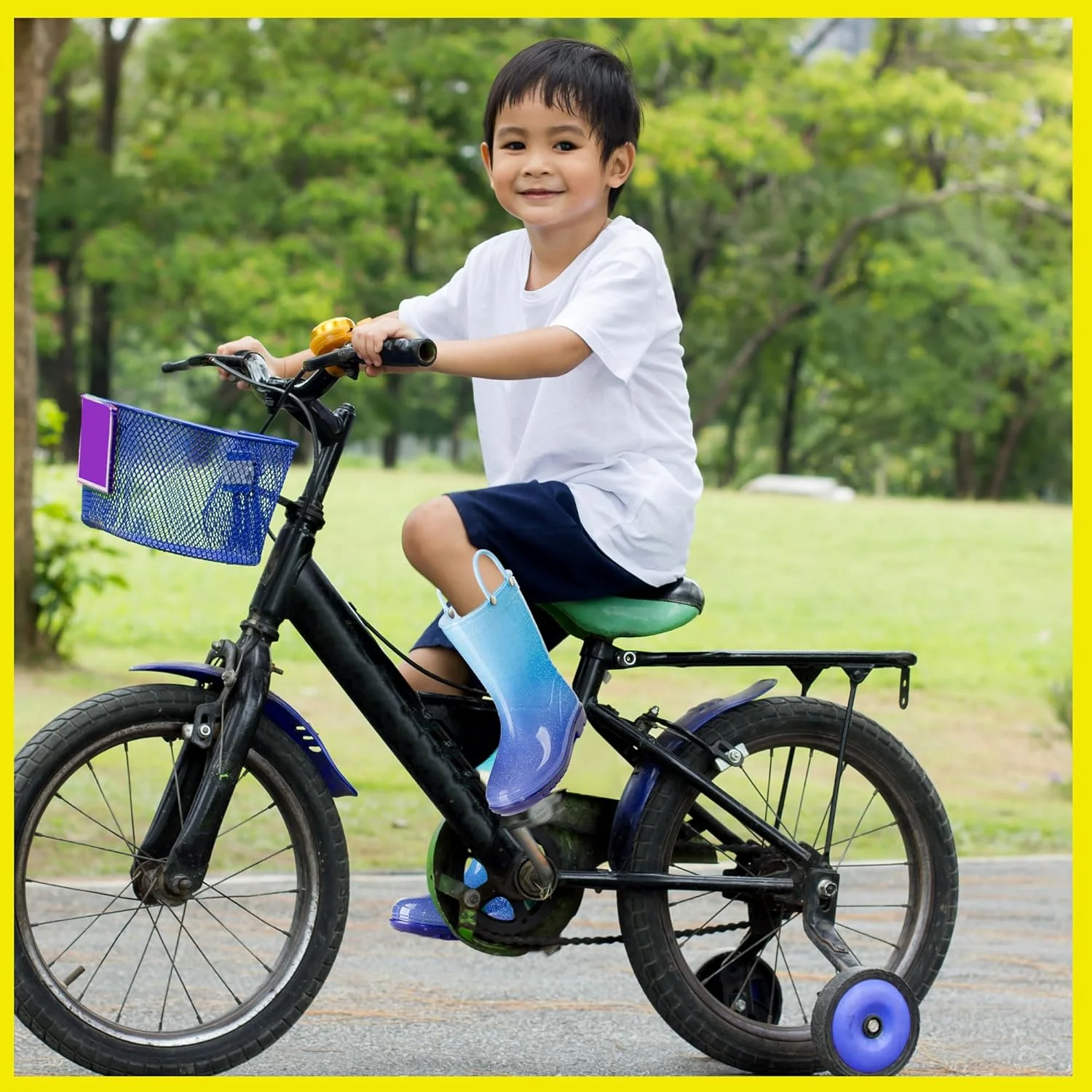 چکمه های بارانی اکلیلی PVC کودکان با دسته های آسان پوشیدن - سبک و درخشان، برای دختران و پسران - سایزهای کودکان نوپا و خردسال چکمه های بارانی اکلیلی PVC کودکان با دسته های آسان پوشیدن - سبک و درخشان، برای دختران و پسران - سایزهای کودکان نوپا و خردسال