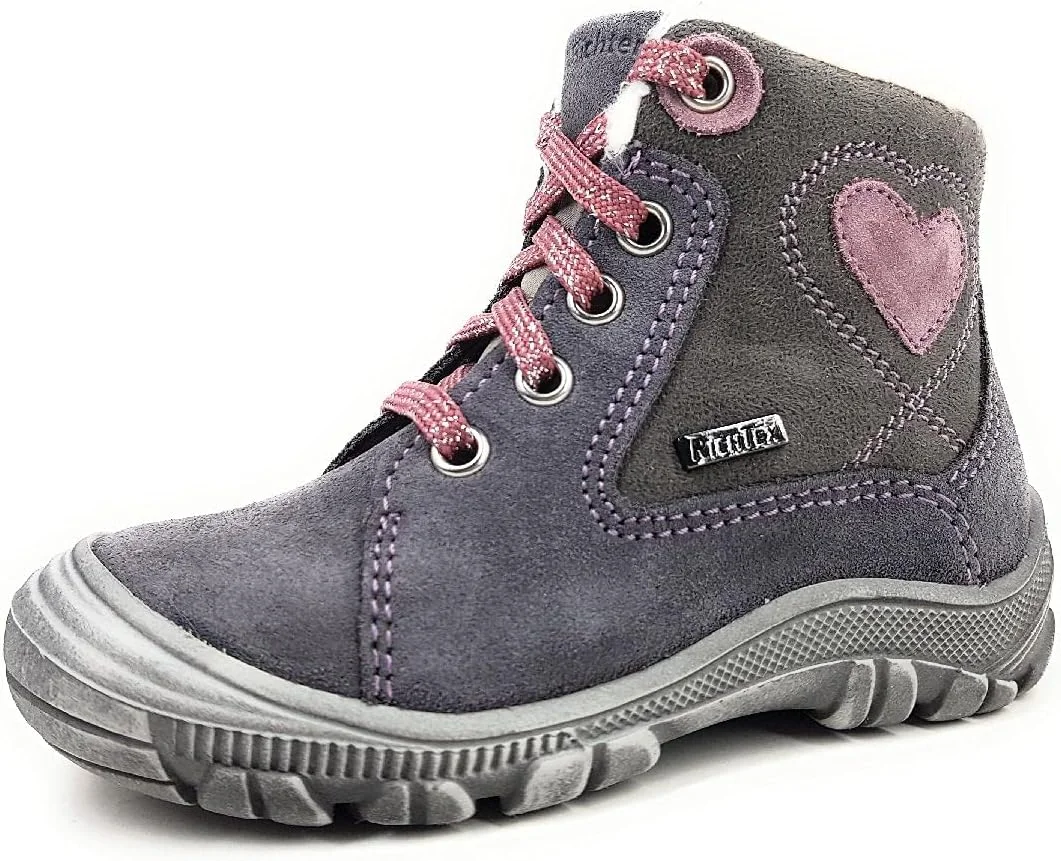 کفش ساق‌دار دخترانه ریکتر مدل بنددار خاکستری