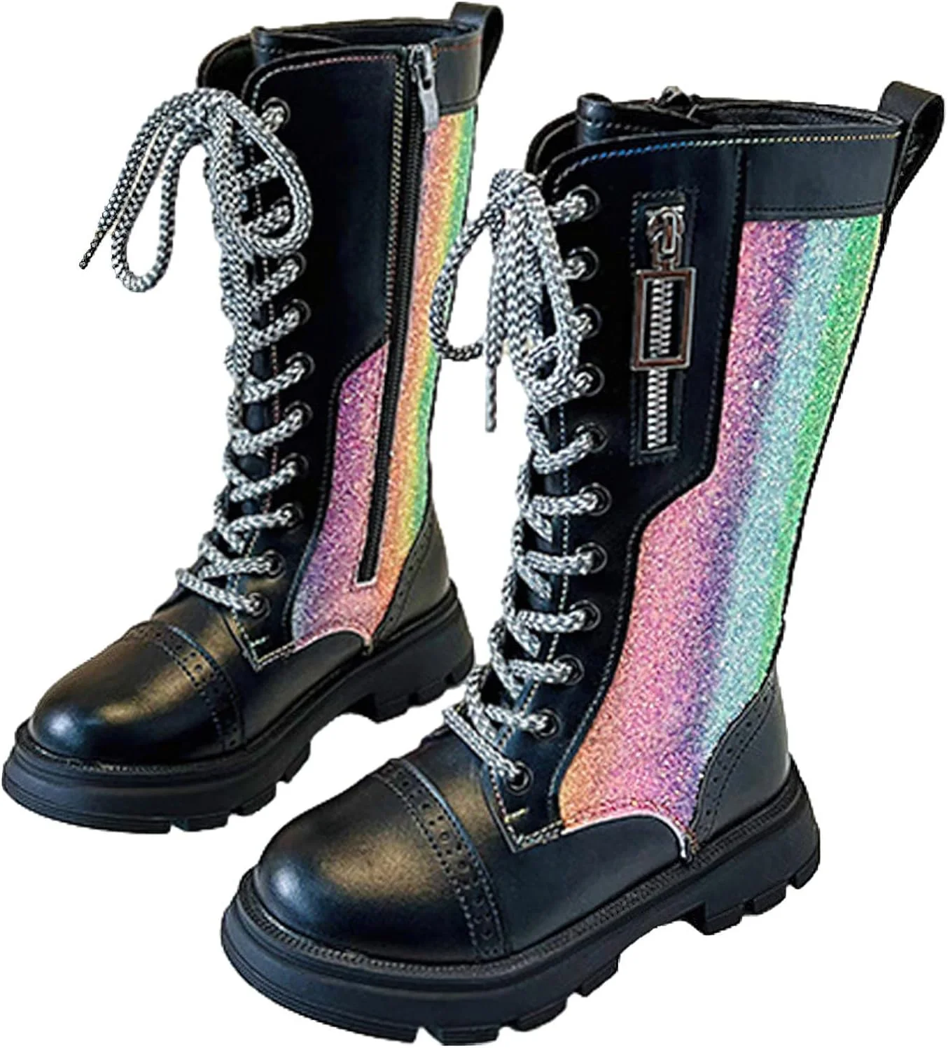 کفش ساق بلند دخترانه Rismart، فانتزی، دارای زیپ در بغل، نوک گرد، مناسب مهمانی و مجالس