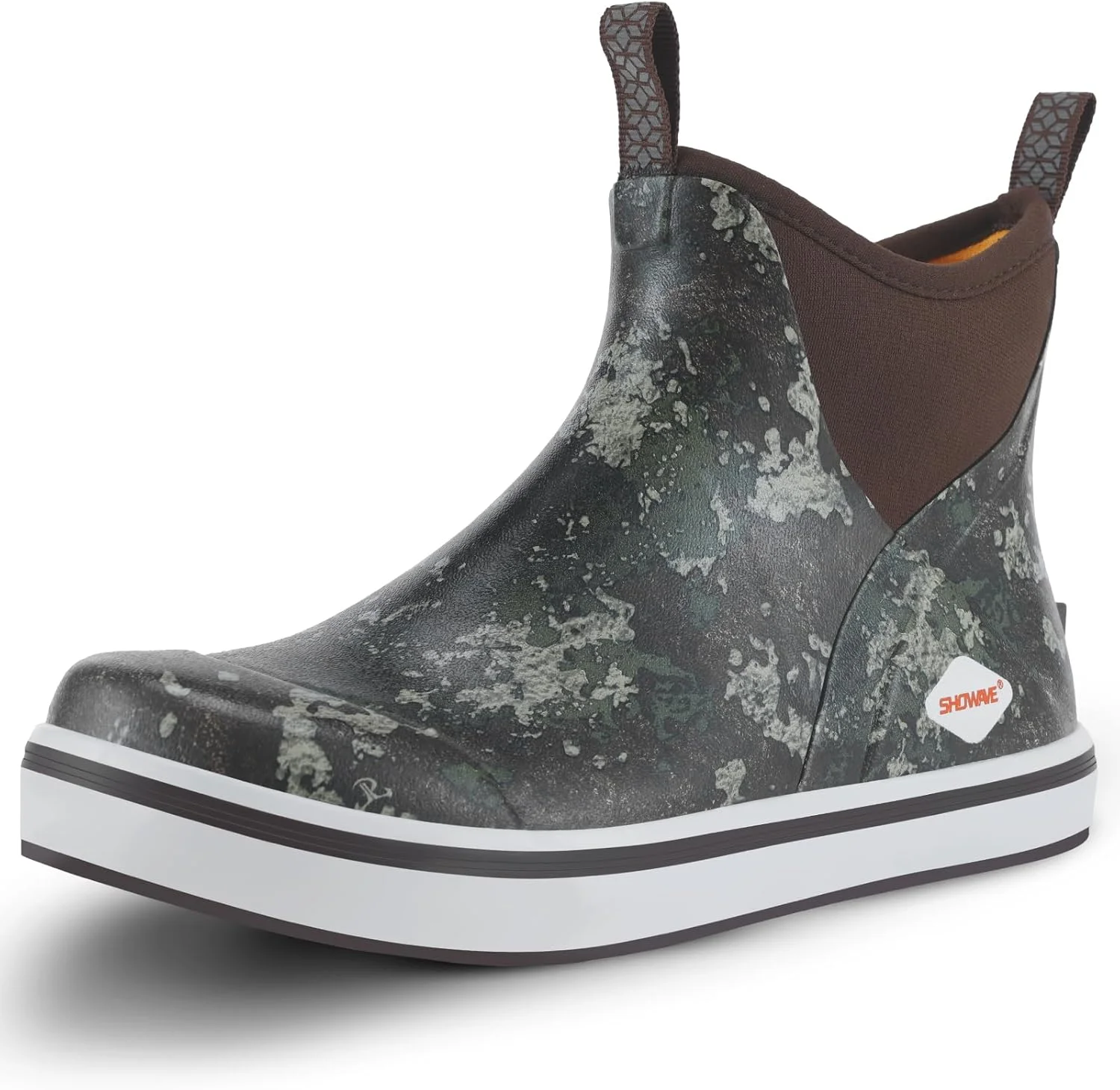 چکمه های عرشه بچه گانه Showave، چکمه های بارانی ضد آب تا مچ پا برای پسران و دختران، چکمه های لاستیکی نئوپرن عایق بندی شده، کفش های بارانی ضد لغزش کودک