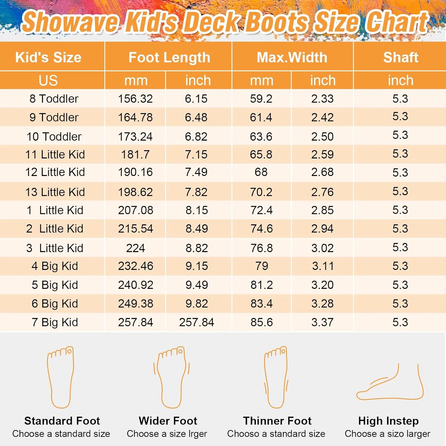 چکمه های عرشه بچه گانه Showave، چکمه های بارانی ضد آب تا مچ پا برای پسران و دختران، چکمه های لاستیکی نئوپرن عایق بندی شده، کفش های بارانی ضد لغزش کودک