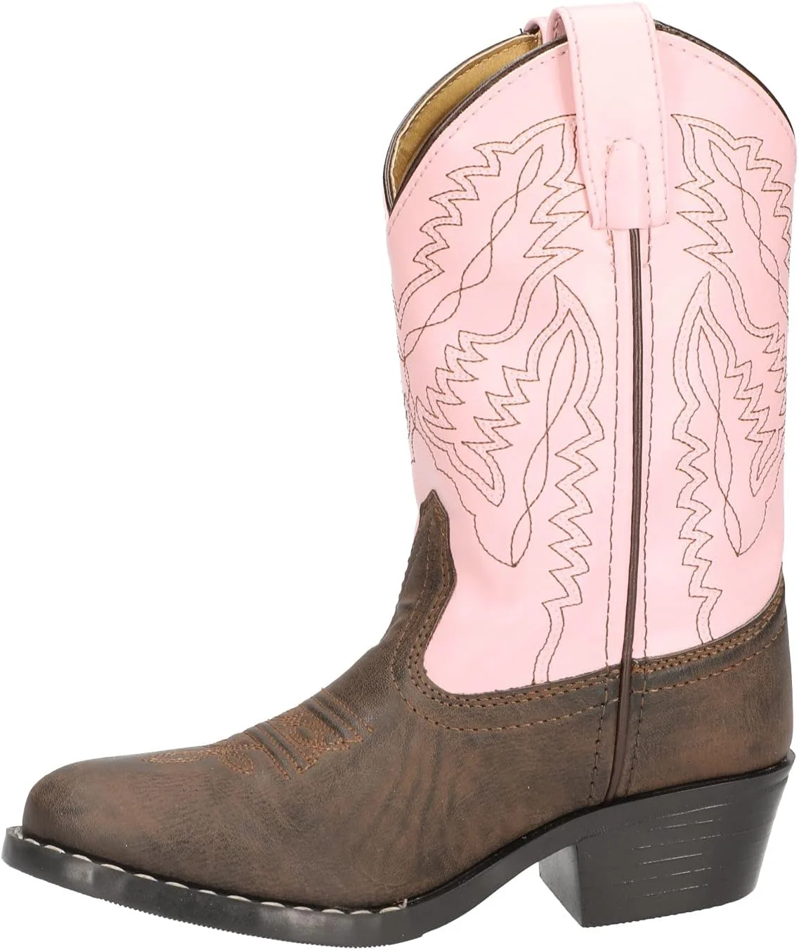 چکمه های Smoky Mountain | سری Monterey | چکمه وسترن کودکانه | پنجه وسترن | مواد مصنوعی بادوام | زیره PVC و پاشنه پیاده روی | آستر و رویه مصنوعی