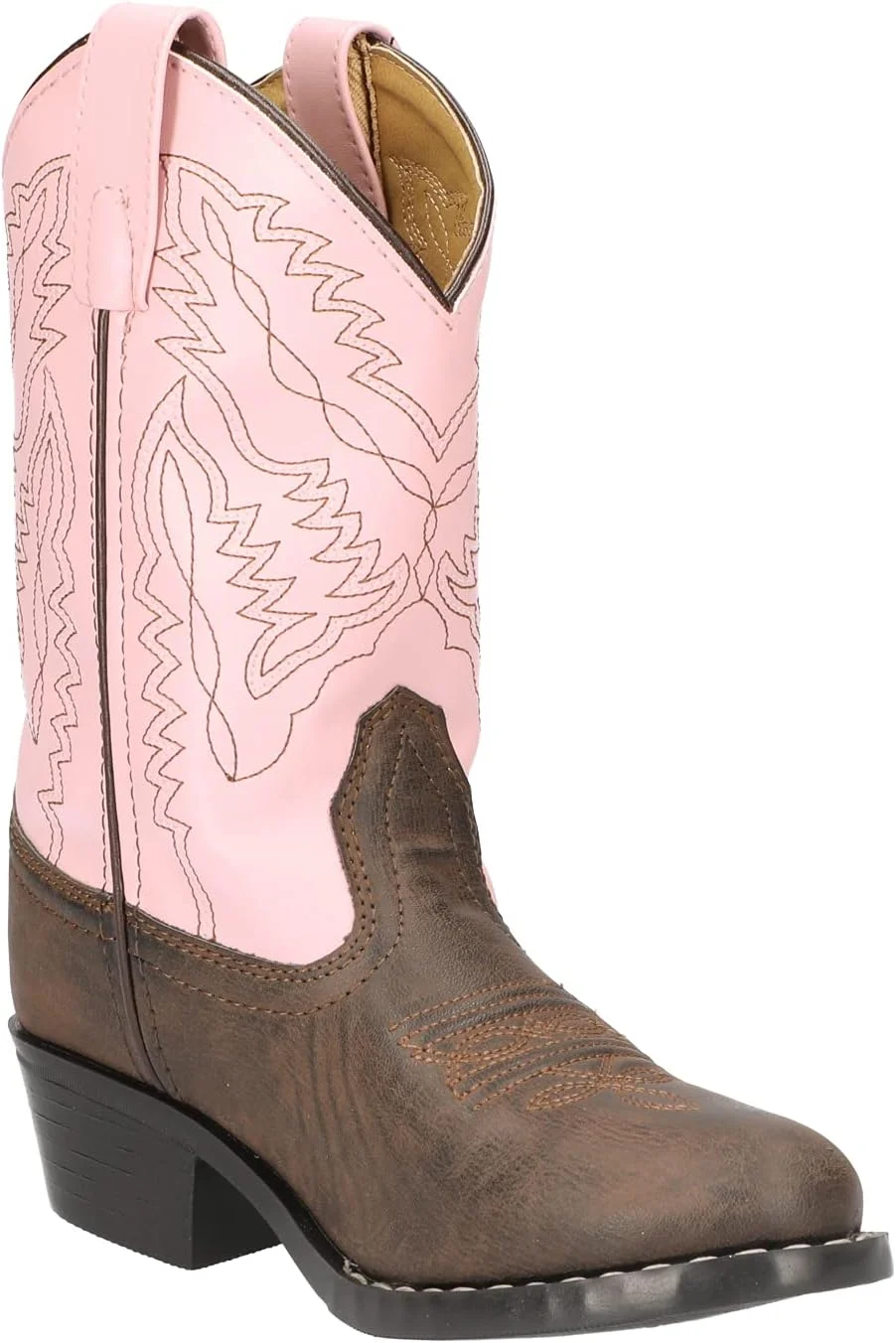 چکمه های Smoky Mountain | سری Monterey | چکمه وسترن کودکانه | پنجه وسترن | مواد مصنوعی بادوام | زیره PVC و پاشنه پیاده روی | آستر و رویه مصنوعی