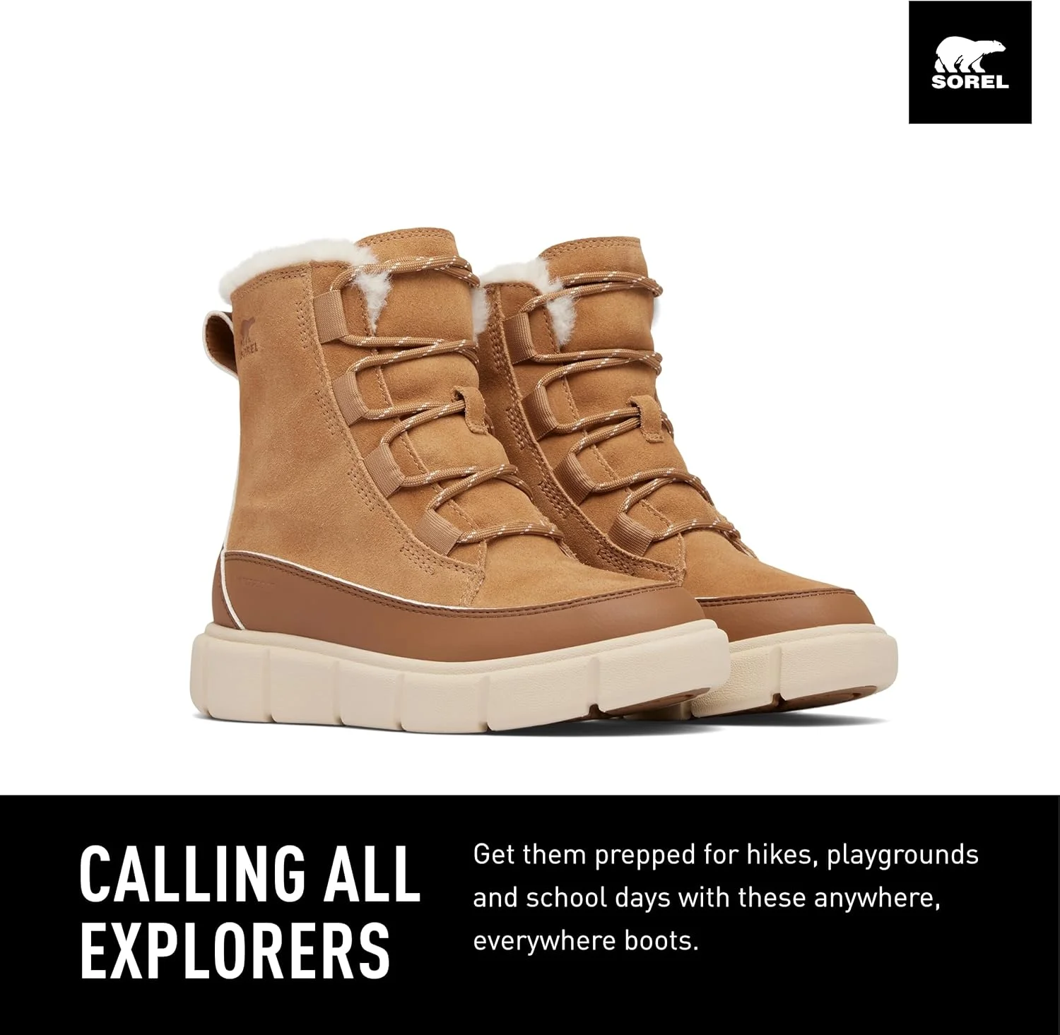 بوت های ضدآب اکسپلورر III بنددار کودکانه Sorel