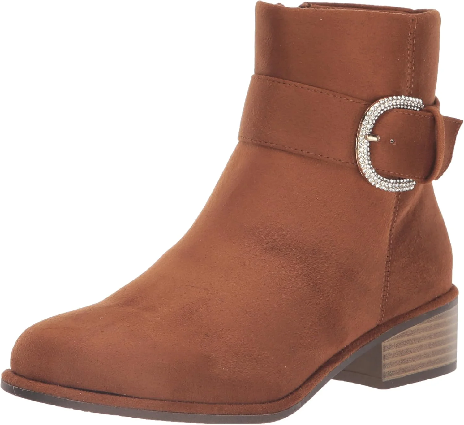 کفش های دخترانه استیو مادن مدل چکمه ساق دار سگک دار، رنگ Cognac، سایز 1 کودک