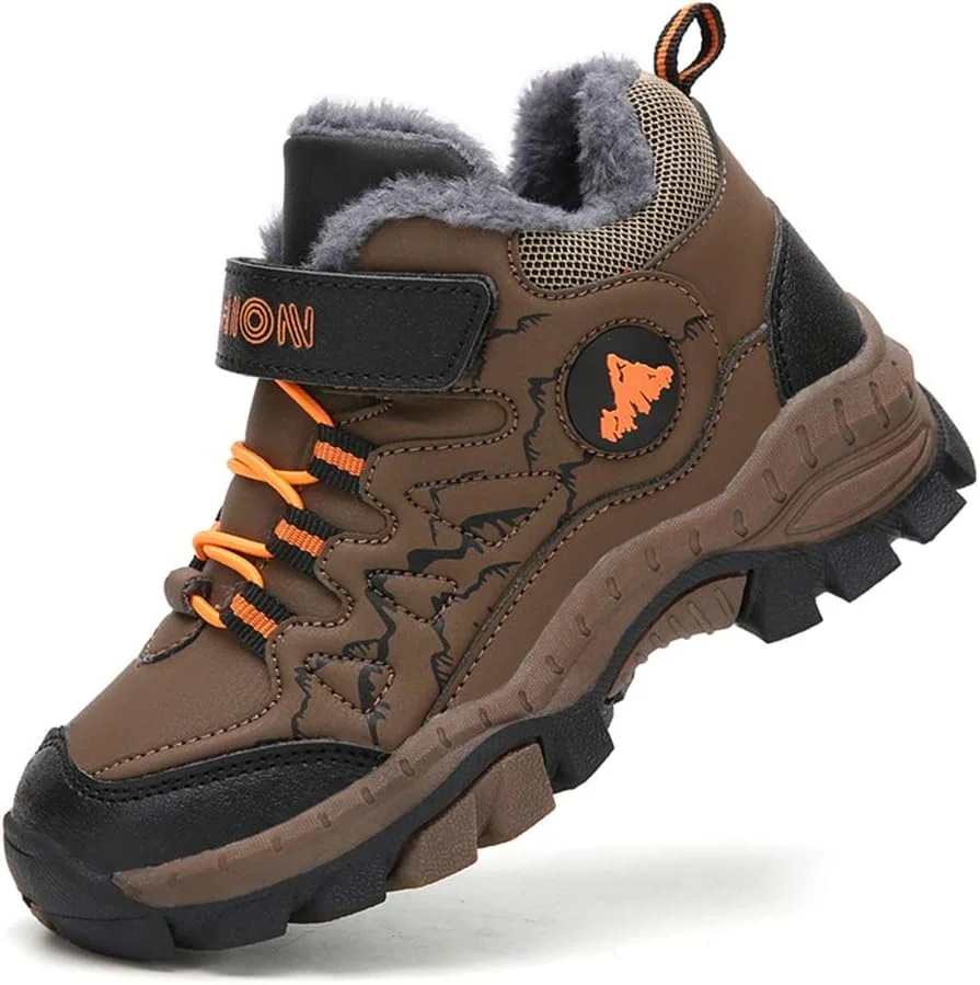 کفش های زمستانی برفی، کفش های نخی برای کودکان، مناسب پیاده روی، کوهنوردی، ورزش های فضای باز، گرم و خزدار