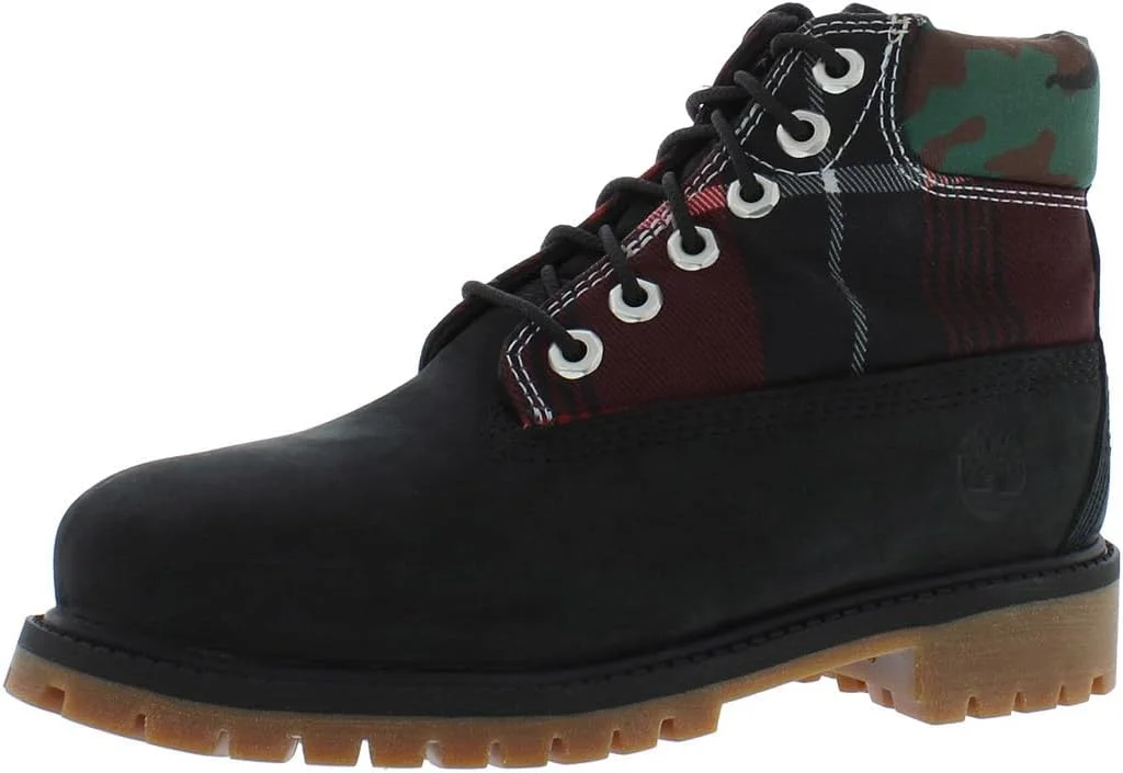 کفش پسرانه تیمبرلند 6 اینچی هریتیج ضد آب، سایز 2.5، رنگ: مشکی/مشکی نوبوک