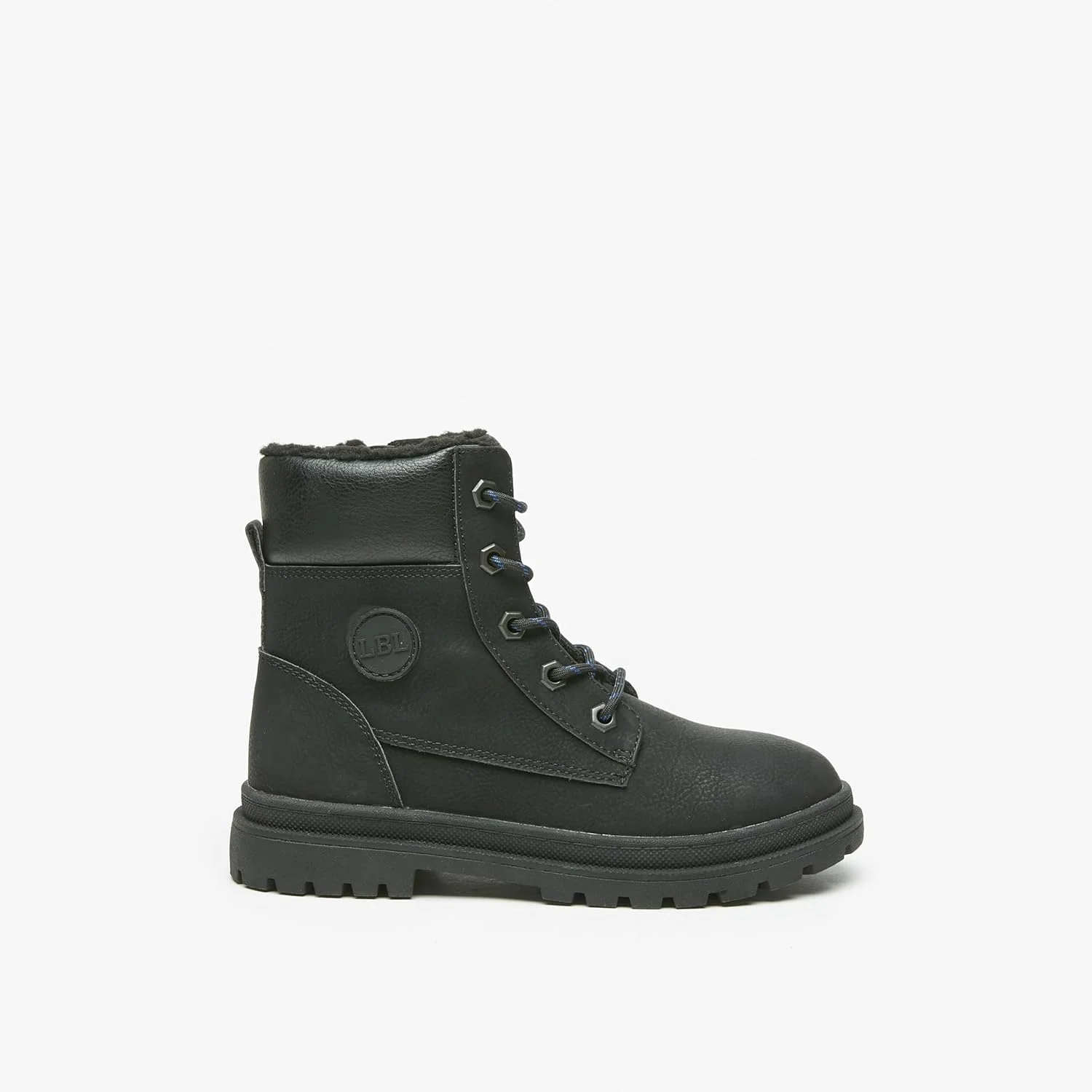 بوت های ساق دار پسرانه بافت دار با بست زیپی و جزئیات خز