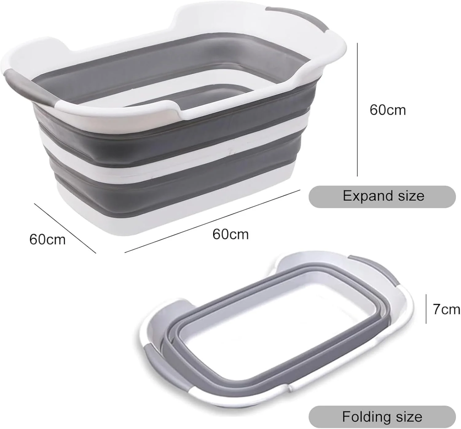 وان حمام تاشو چند منظوره Axooms برای حیوانات خانگی و نوزادان - وان پلاستیکی قابل حمل، سبد لباس و حوضچه ذخیره سازی | طراحی سبک، بادوام و صرفه جویی در فضا