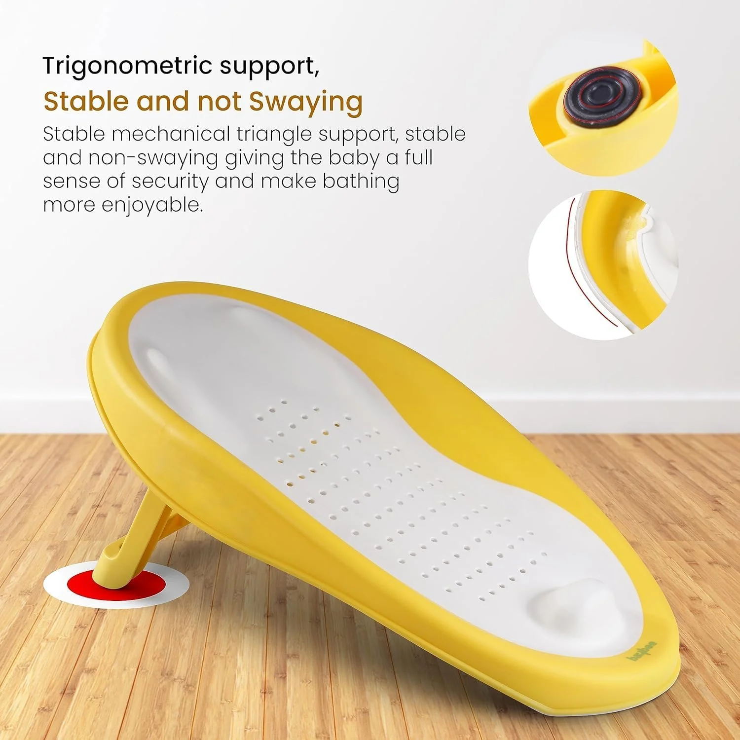 وان حمام تاشو کودک Baybee Dusa برای کودکان، صندلی حمام کودک و آبکش، وان حمام کودک با پایه ضد لغزش، وان حمام کودک برای 0 تا 2 سال (زرد)