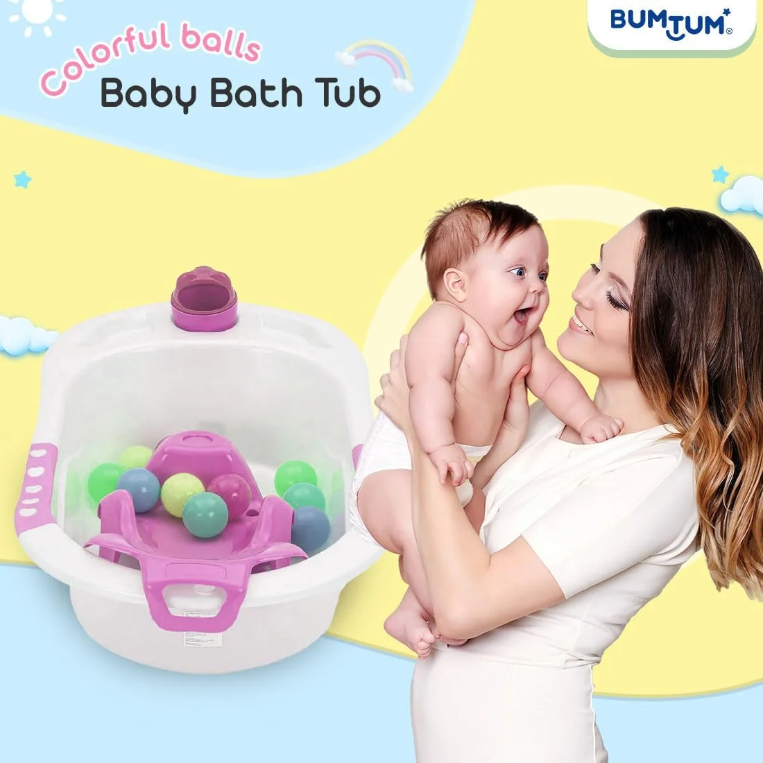 وان حمام کودک بامتوم | صندلی حمام پلاستیکی ضد لغزش کودک با توپهای شناور | لیوان حمام کودک | وان حمام صورتی وان حمام کودک بامتوم | صندلی حمام پلاستیکی ضد لغزش کودک با توپهای شناور | لیوان حمام کودک | وان حمام صورتی