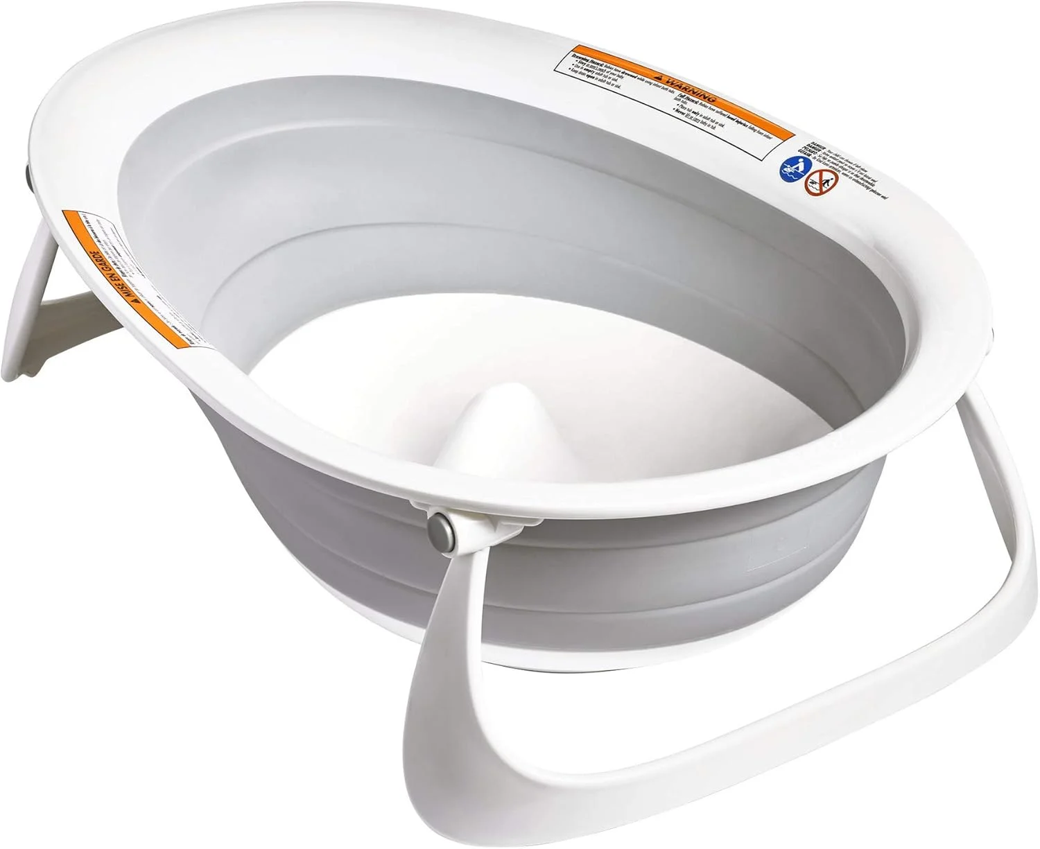 وان تاشو کودک بون Naked - وان حمام تاشو 2 حالته قابل تنظیم برای مسافرت - حالت خوابیده یا نشسته برای نوزادان و کودکان نوپا - لوازم ضروری سفر کودک - خاکستری - مناسب برای 0 تا 18 ماهگی